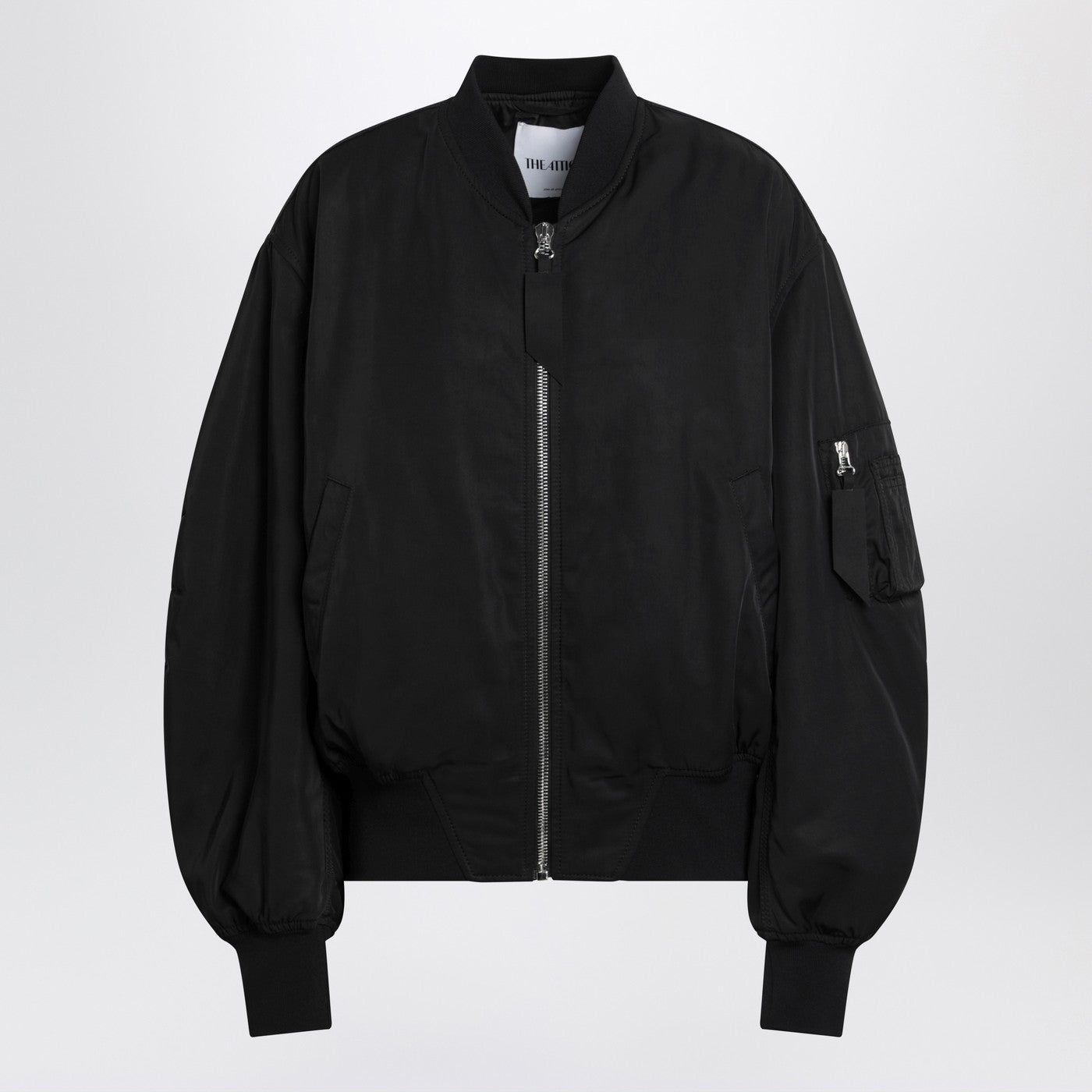 The Attico Black Zip Bomber Jacket Women THE ATTICO