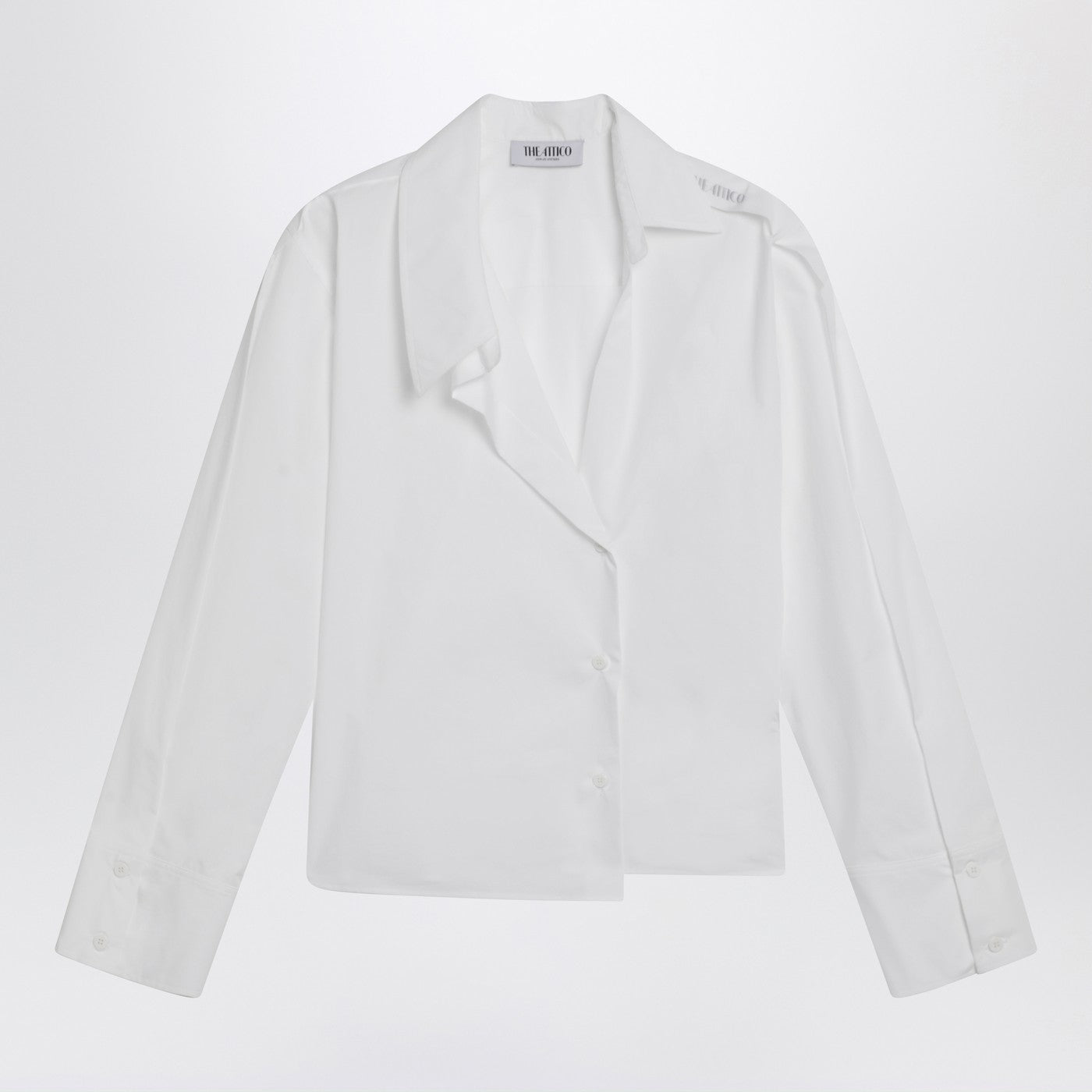 The Attico White Asymmetric Cotton Shirt Women THE ATTICO