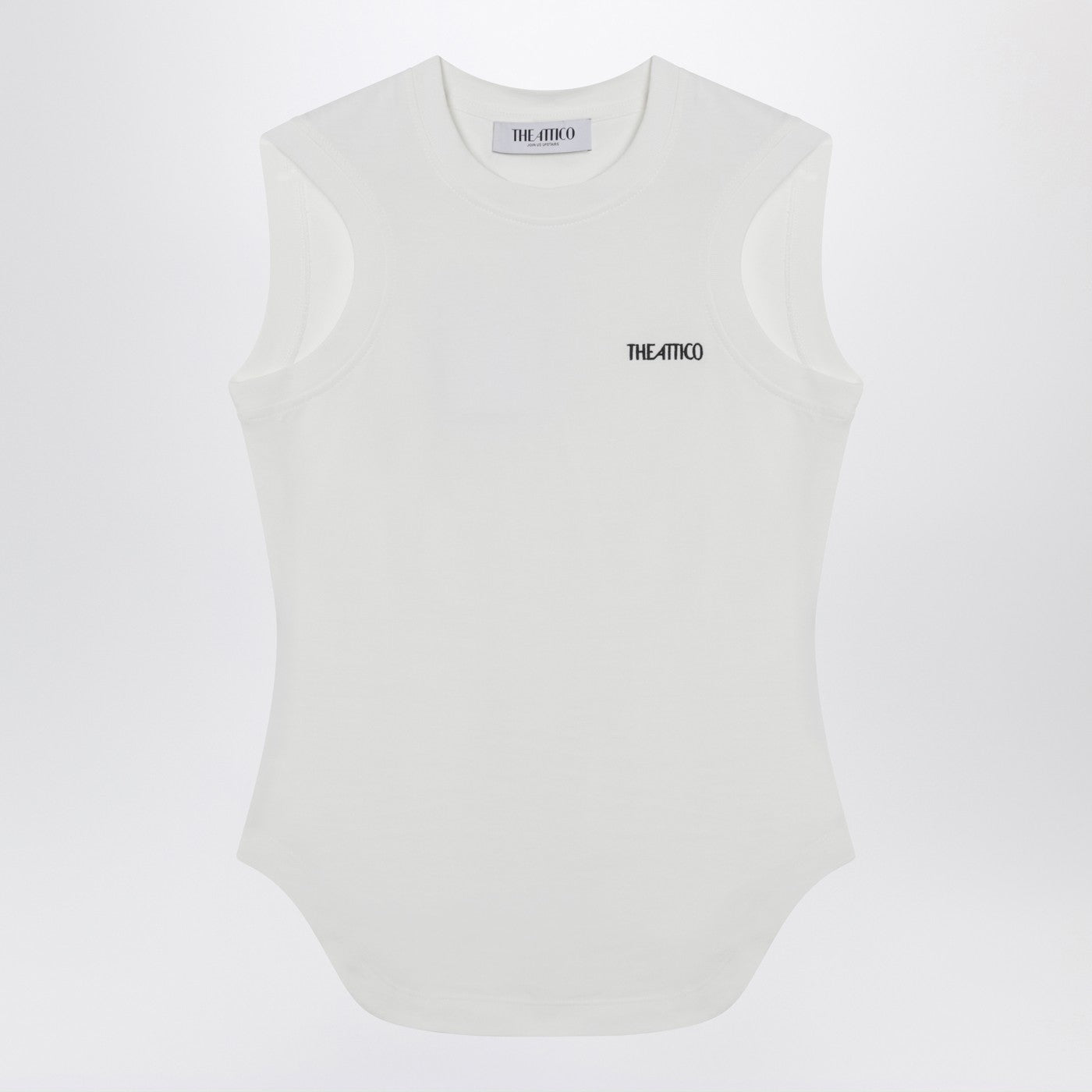 The Attico White Tank Top With Shaped Hem Women THE ATTICO