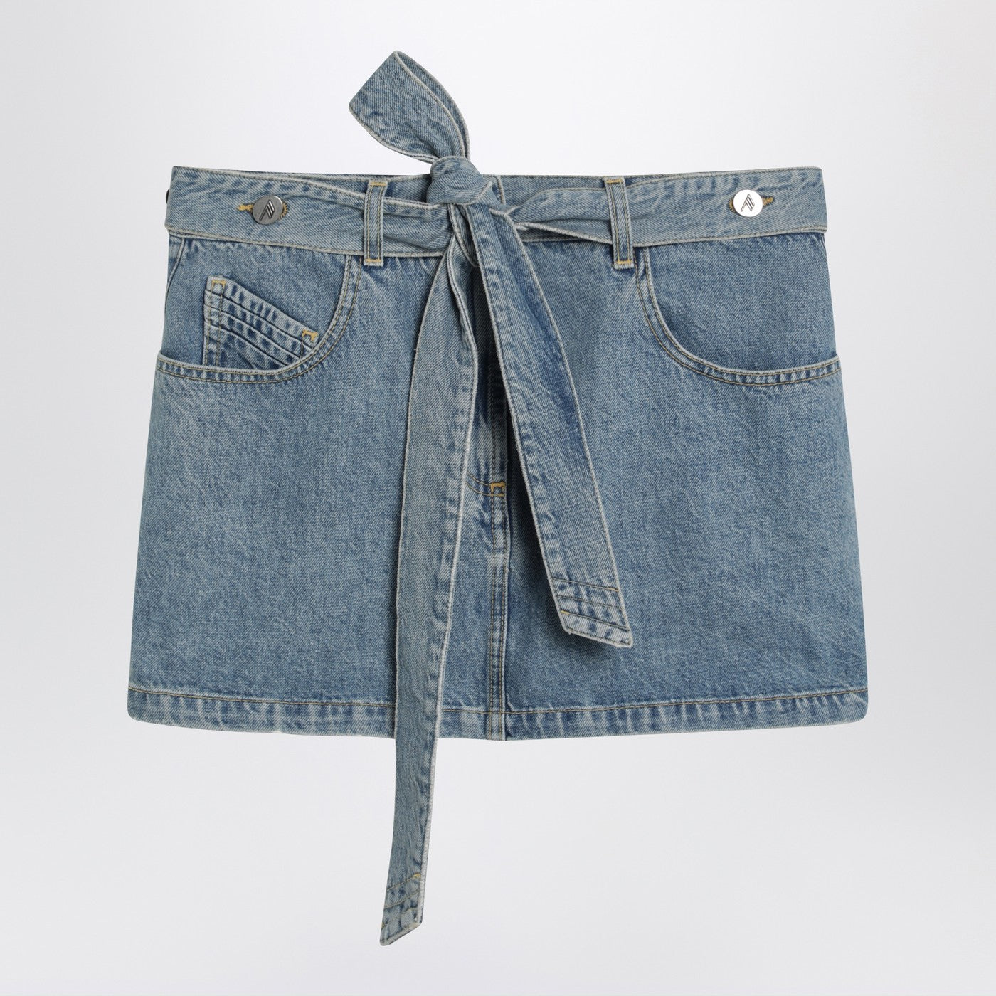 The Attico Light Blue Denim Mini Skirt Women THE ATTICO
