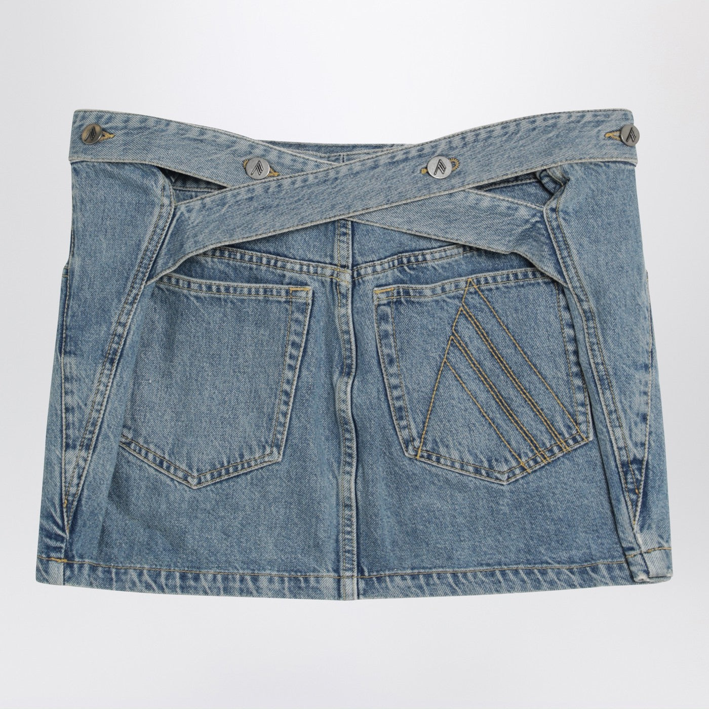 The Attico Light Blue Denim Mini Skirt Women THE ATTICO