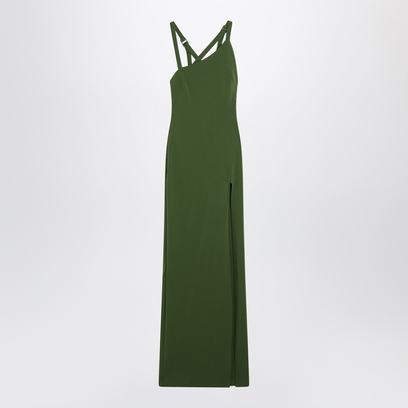 The Attico Long Green Dress With Slit Women THE ATTICO