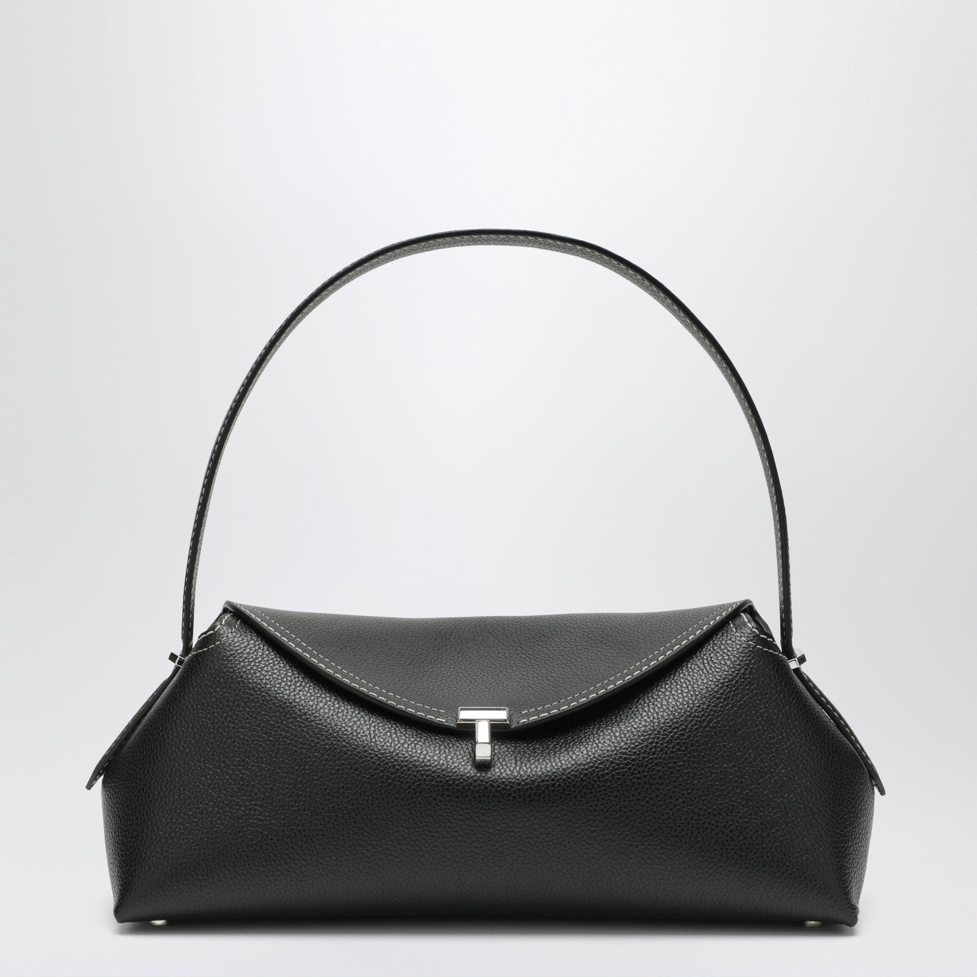 Toteme T-Lock Bag In Black Grained Leather Women TOTEME