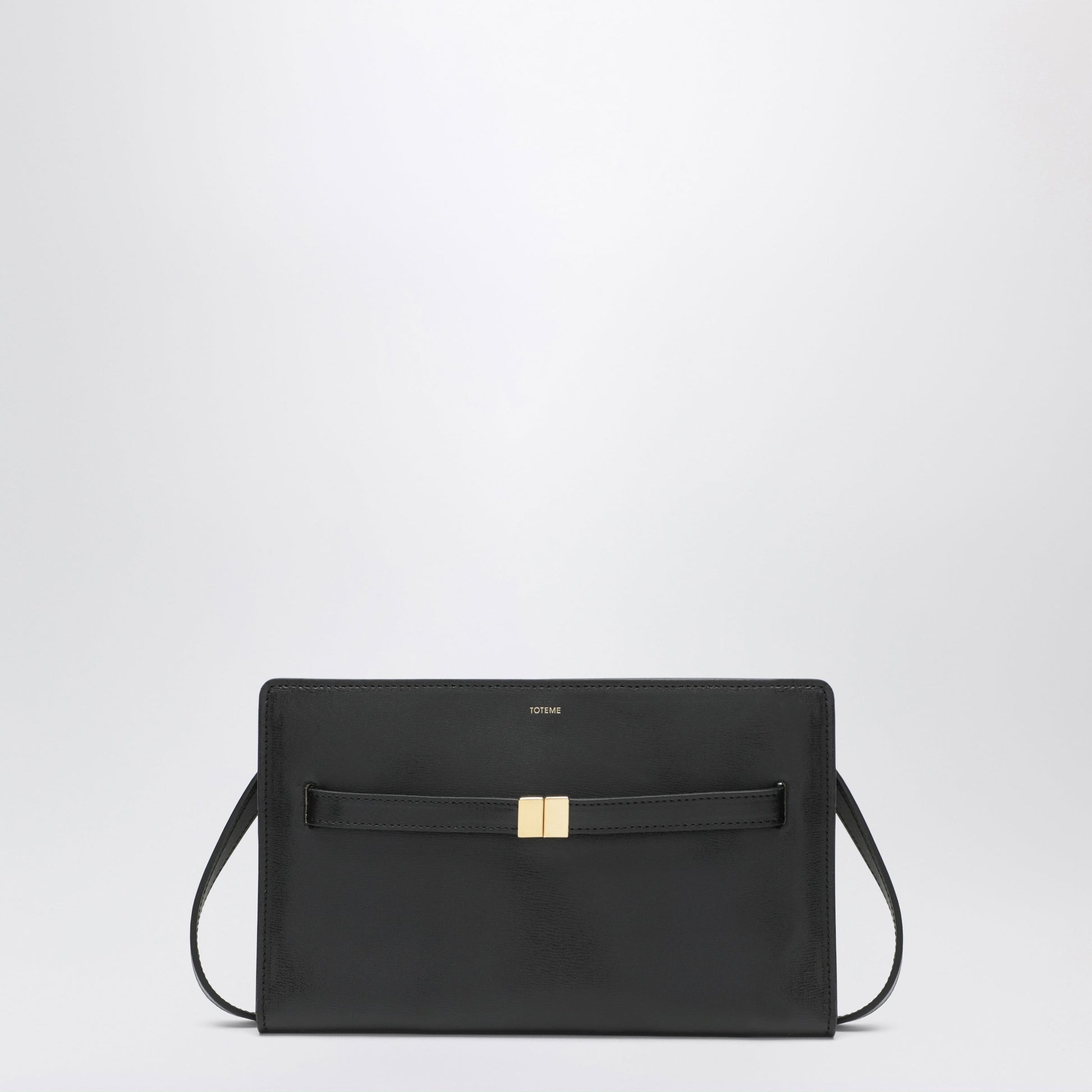 Toteme Crossbody Bag With Belt Detail In Black Pebbled Leather Women TOTEME