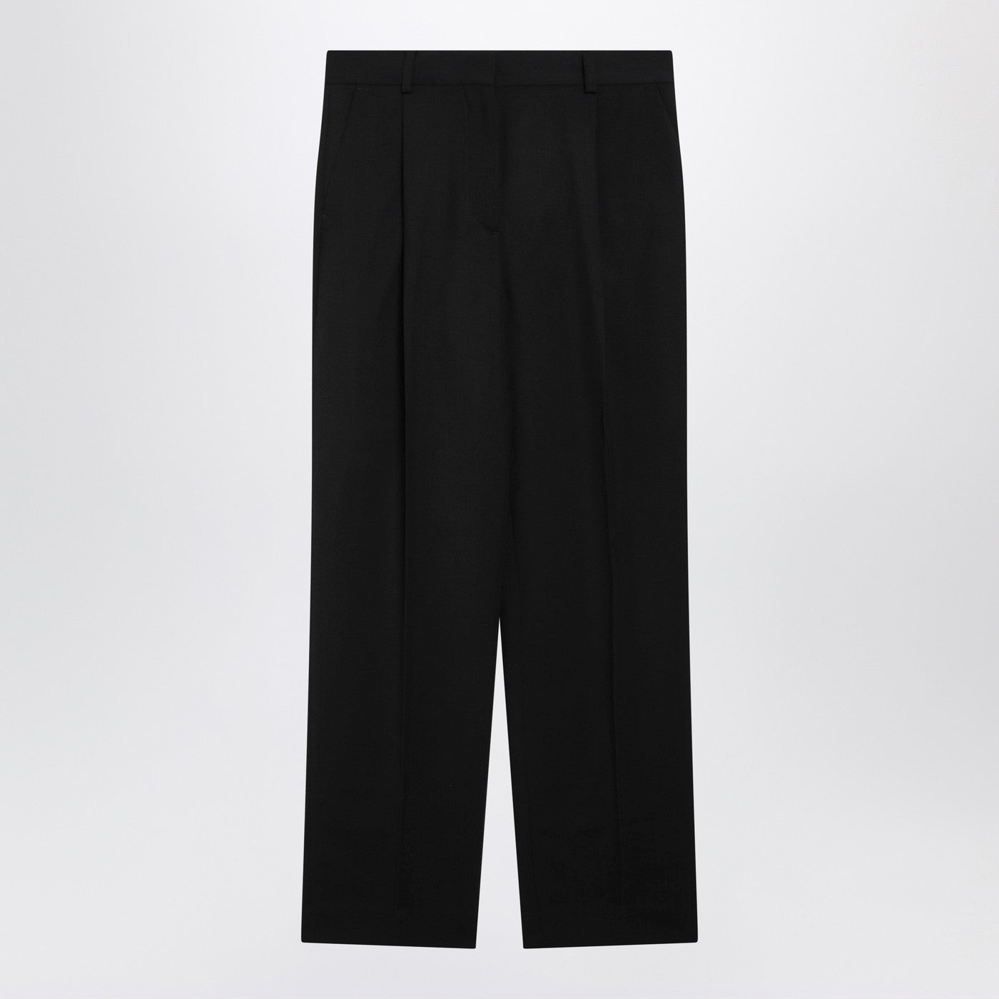 Toteme Black Wool-Blend Trousers Women TOTEME