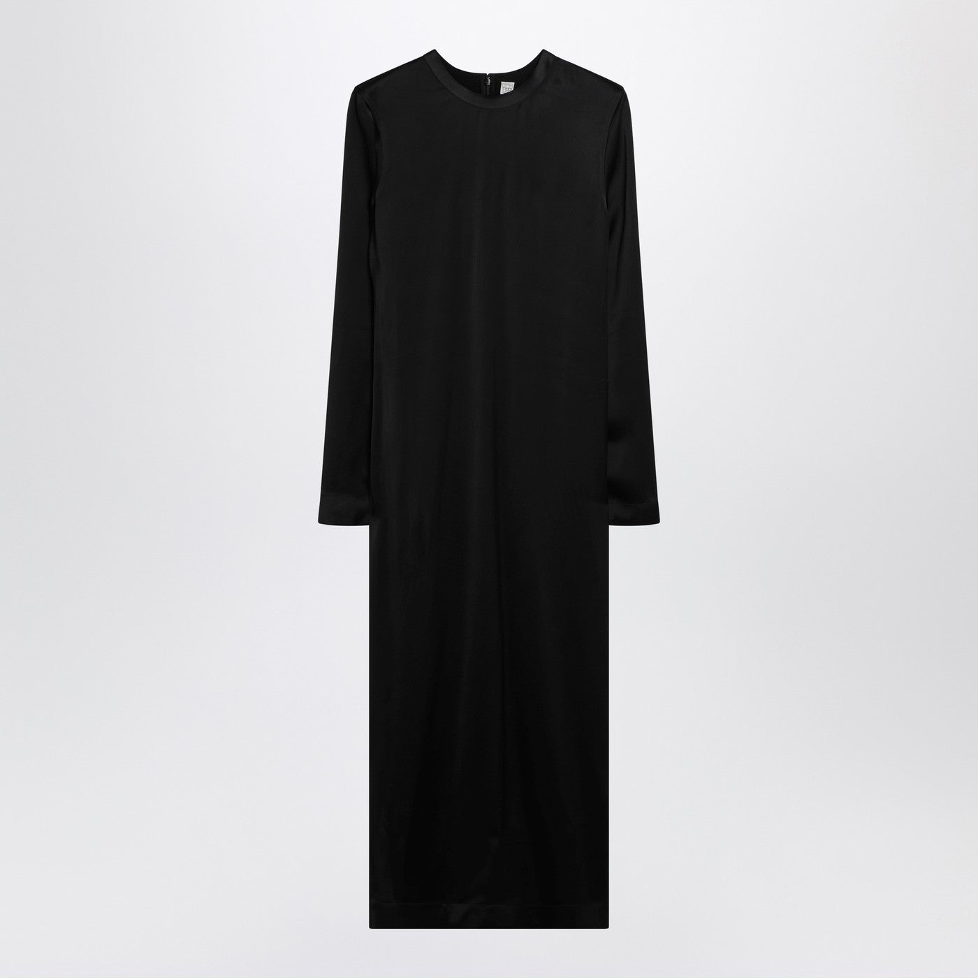 Toteme Black Midi Dress In Lustrous Viscose Women TOTEME