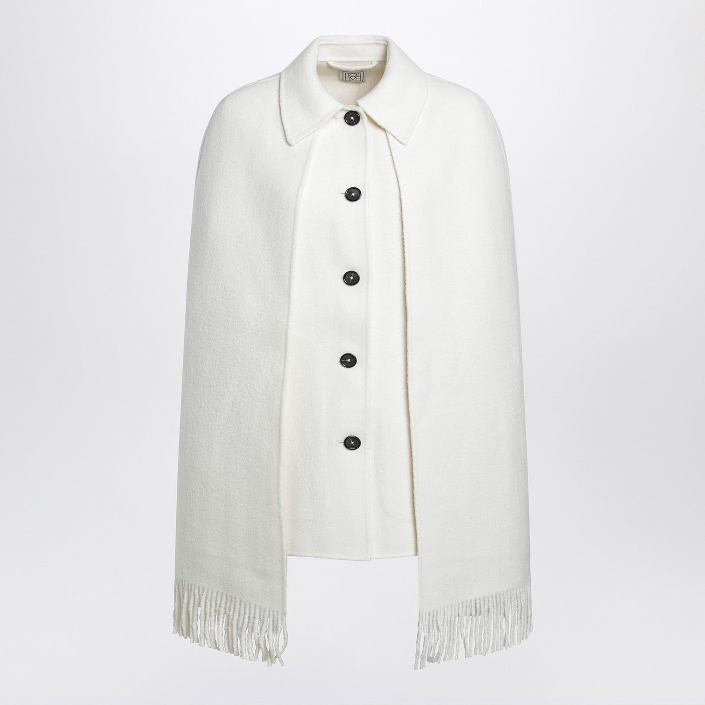 Toteme White Cape Jacket With Fringes Women TOTEME