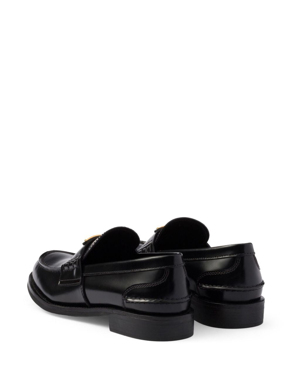 Prada Women Brushed Leather Loafers With Leather Band PRADA