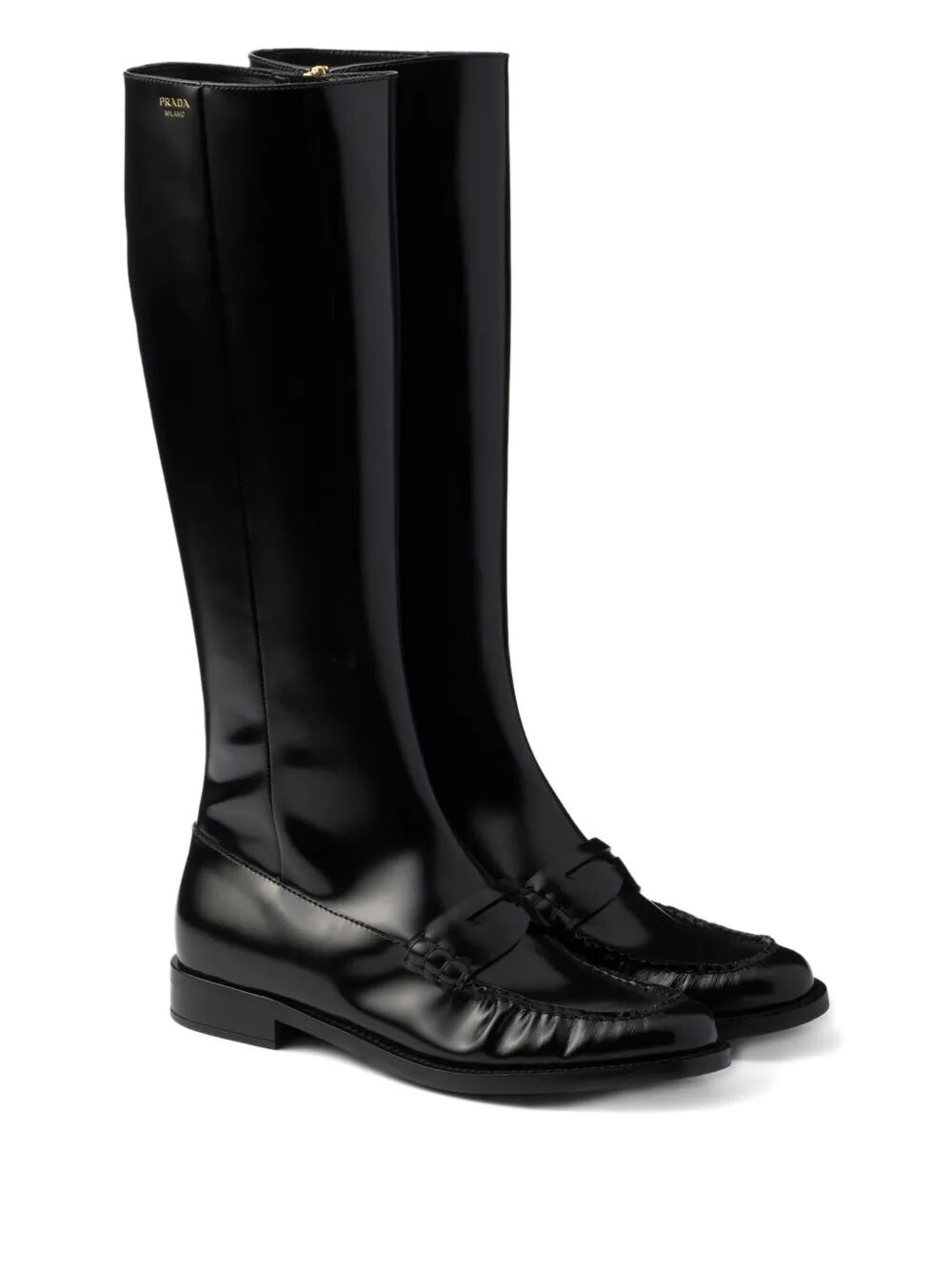 Prada Women Leather Loafers Boots PRADA