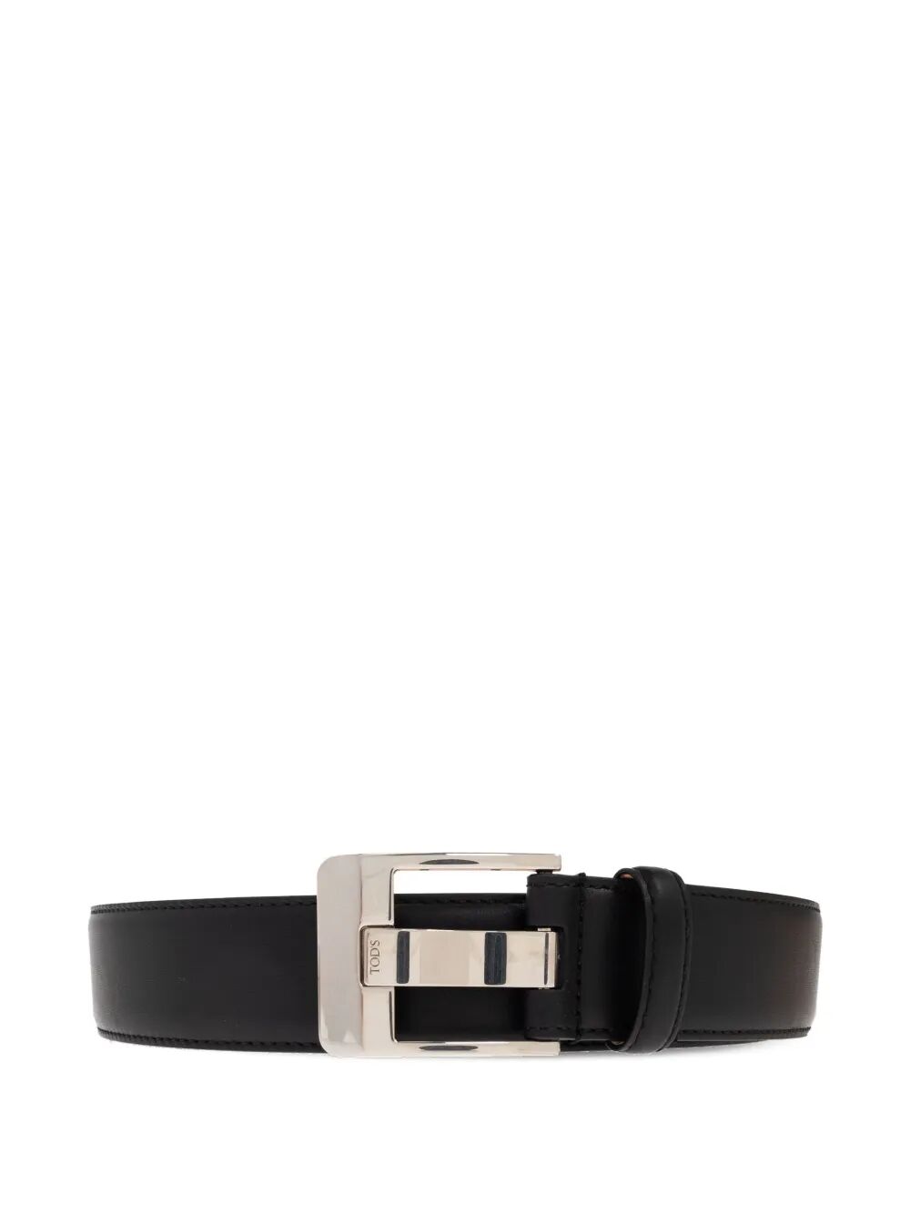 Tod's Men Soft Leather Belt With Silver Metal Buckle TOD'S