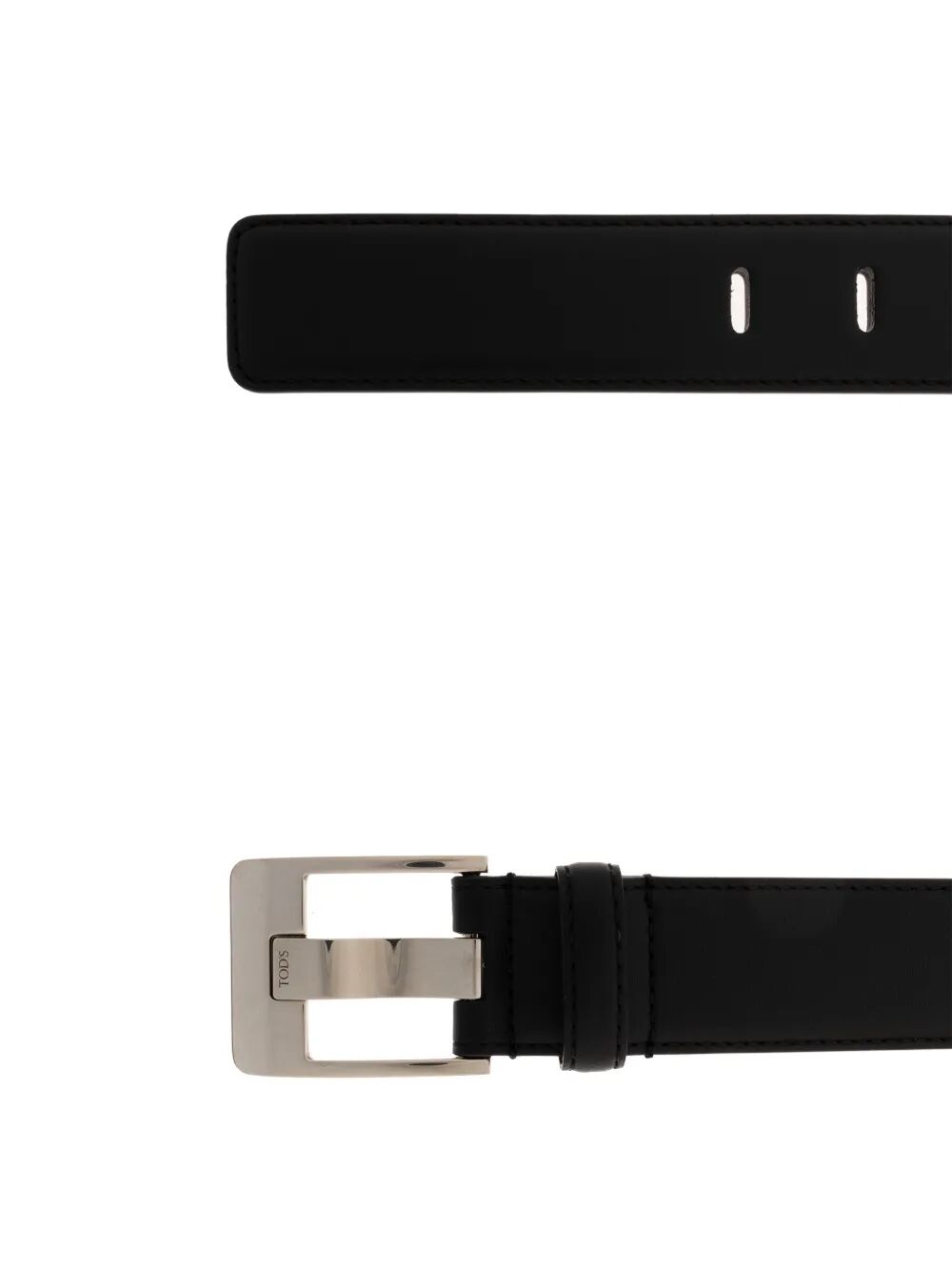 Tod's Men Soft Leather Belt With Silver Metal Buckle TOD'S