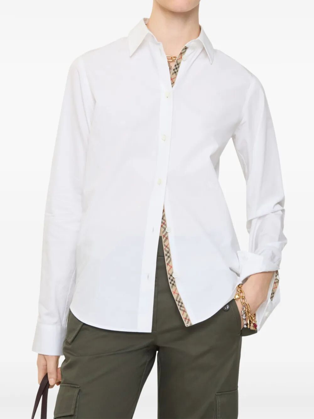 Burberry Women Regular Fit Cotton Poplin Formal Shirt