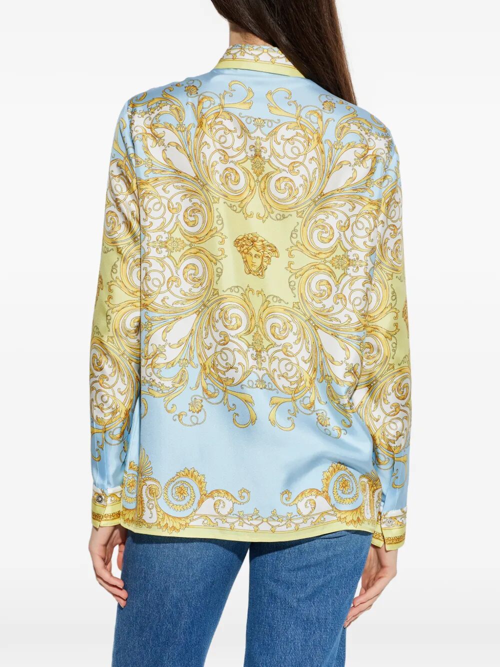 Versace Women Baroque-Printed Silk Shirt VERSACE