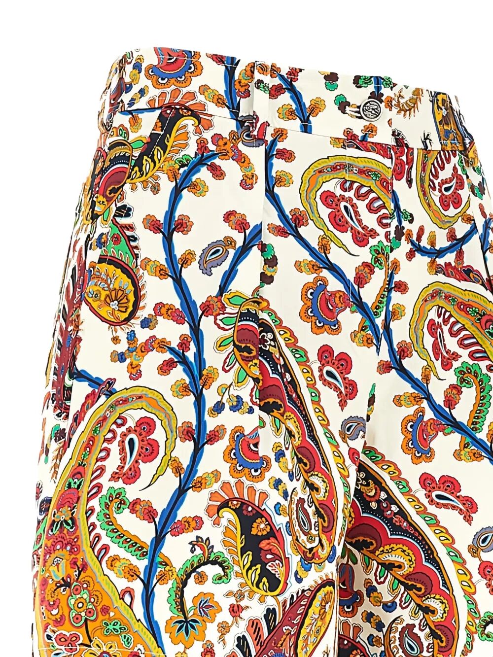 Etro Women Pleated Shorts With Back Patch Pockets