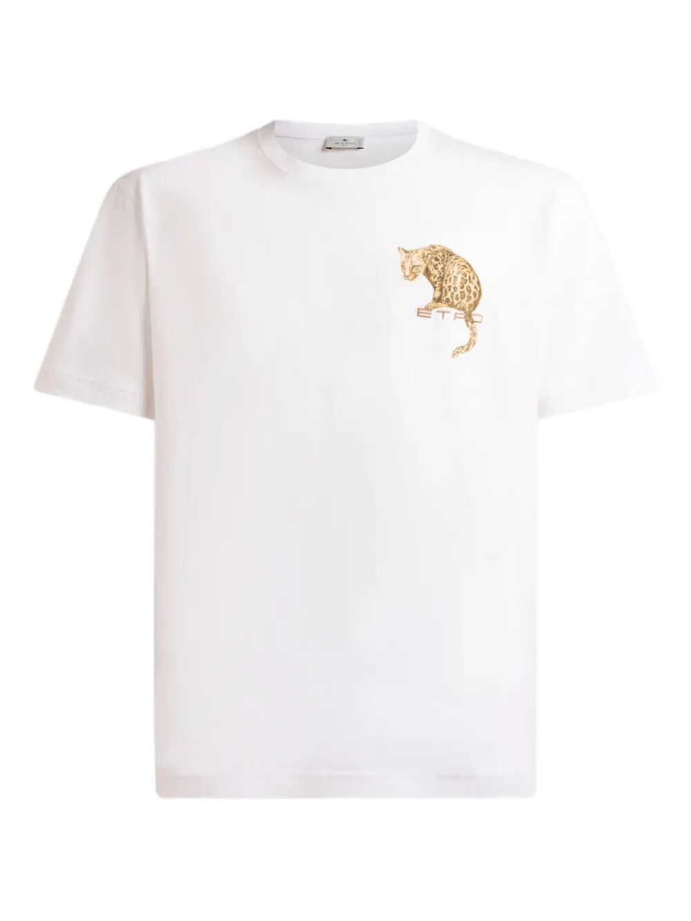 Etro Men Cotton T-Shirt With Leopard Print And Etro Embroidery ETRO