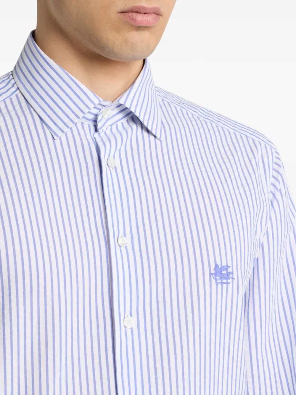 Etro Men Striped Cotton Seersucker Shirt ETRO