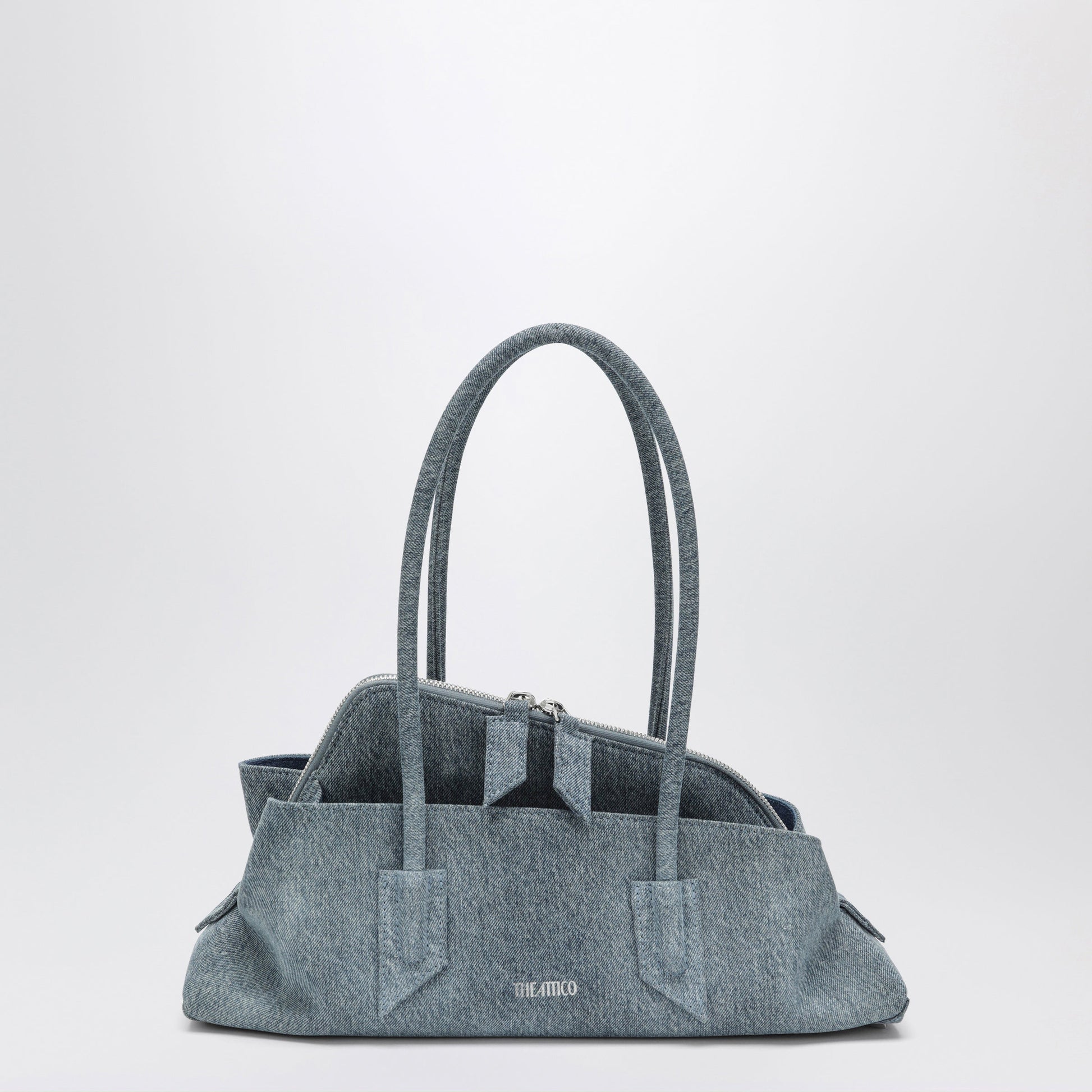 The Attico La Passeggiata Small Washed Denim Top Handle Bag Women THE ATTICO