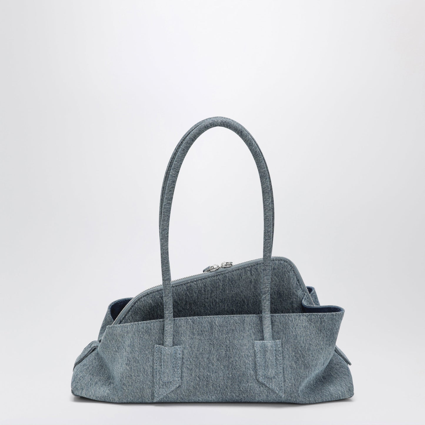The Attico La Passeggiata Small Washed Denim Top Handle Bag Women THE ATTICO