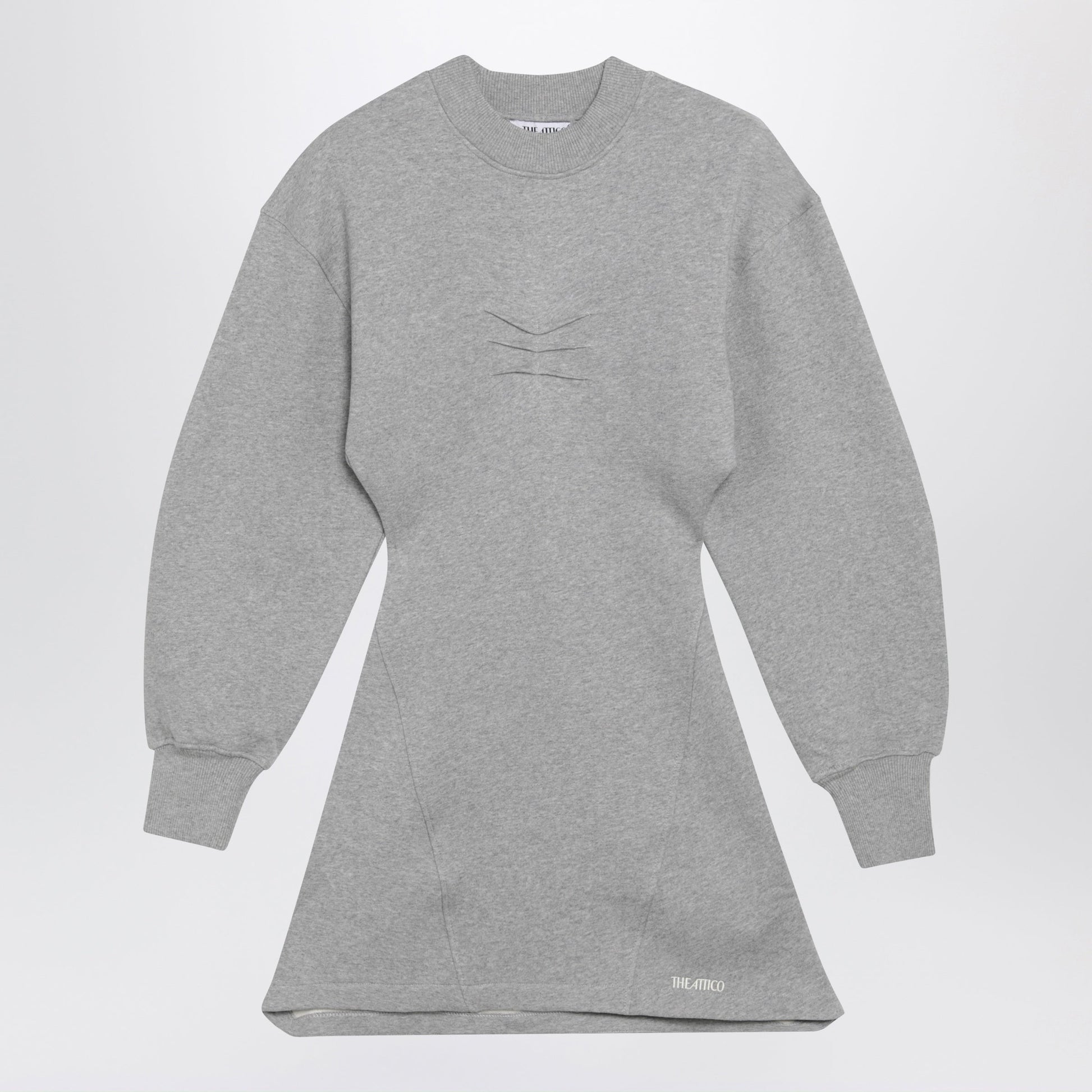 The Attico Melange Cotton Jersey Mini Dress In Grey Women THE ATTICO
