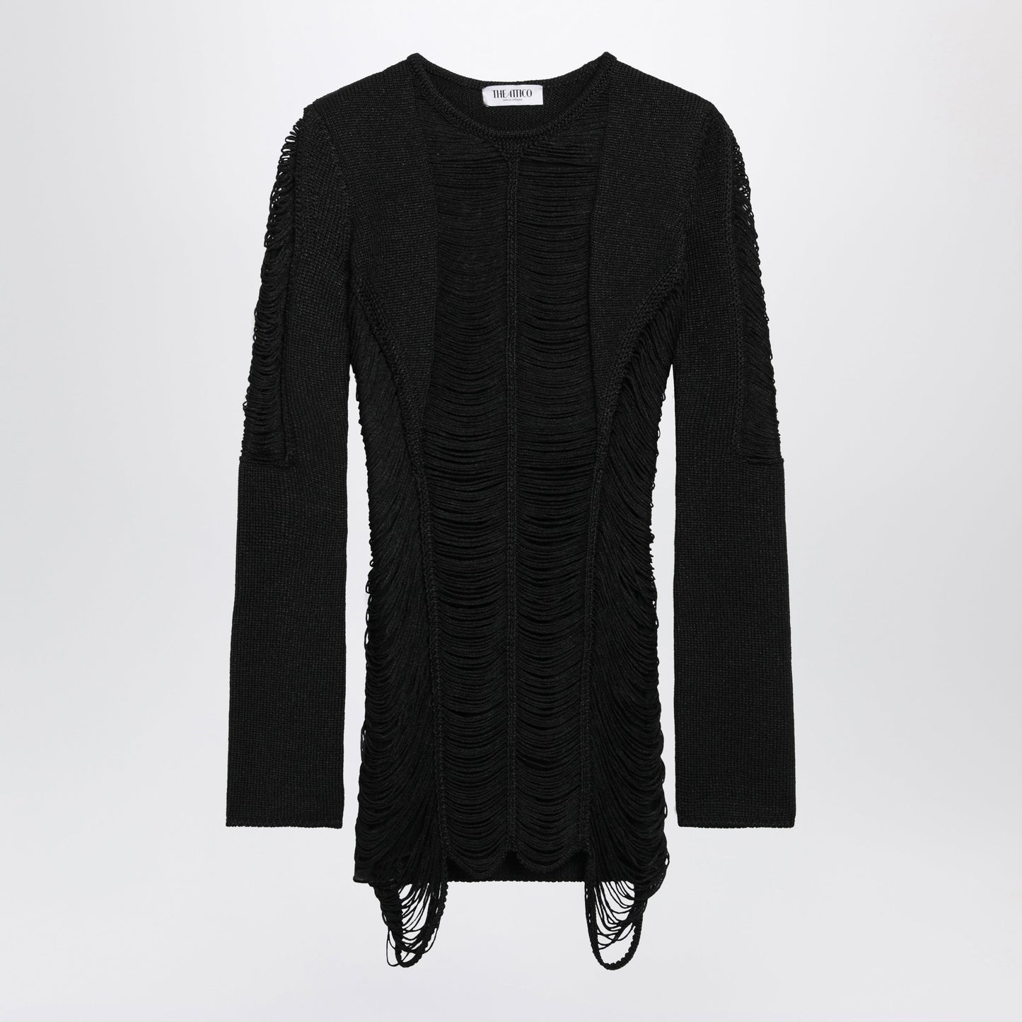 The Attico Black Viscose Mini Dress Women THE ATTICO