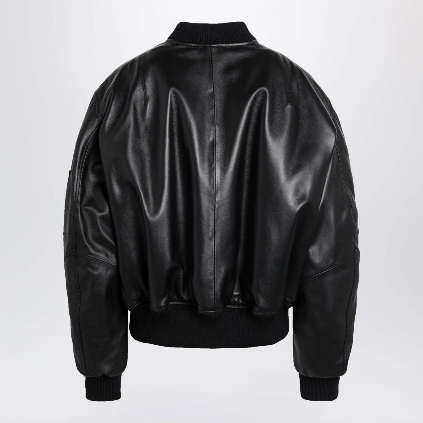 The Attico Anja Bomber Jacket In Black Leather Women THE ATTICO
