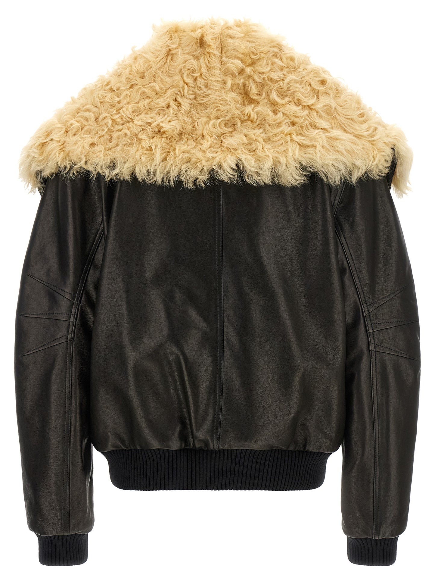 The Attico Women Shearling Neck Bomber Jacket THE ATTICO