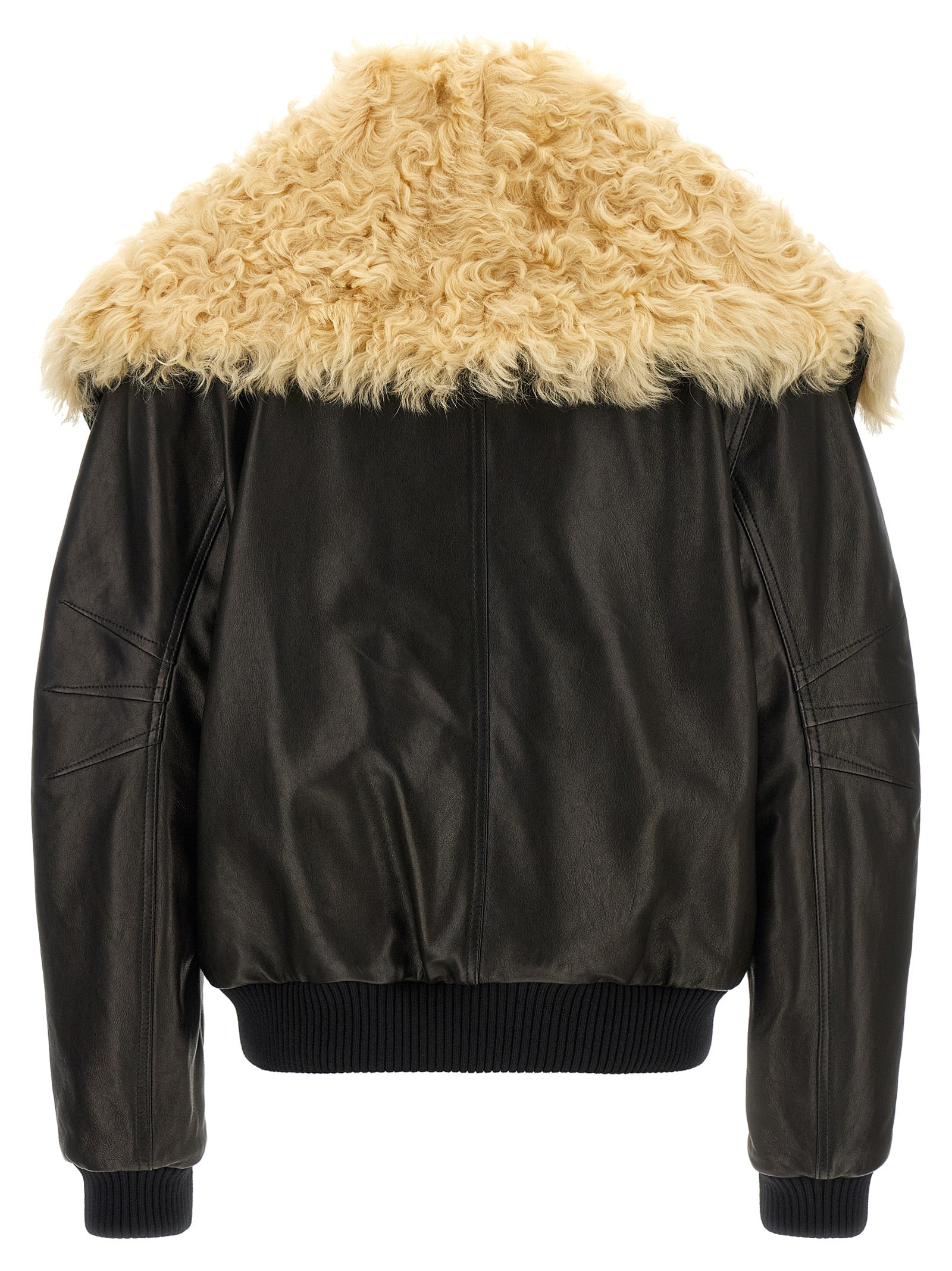 The Attico Women Shearling Neck Bomber Jacket THE ATTICO