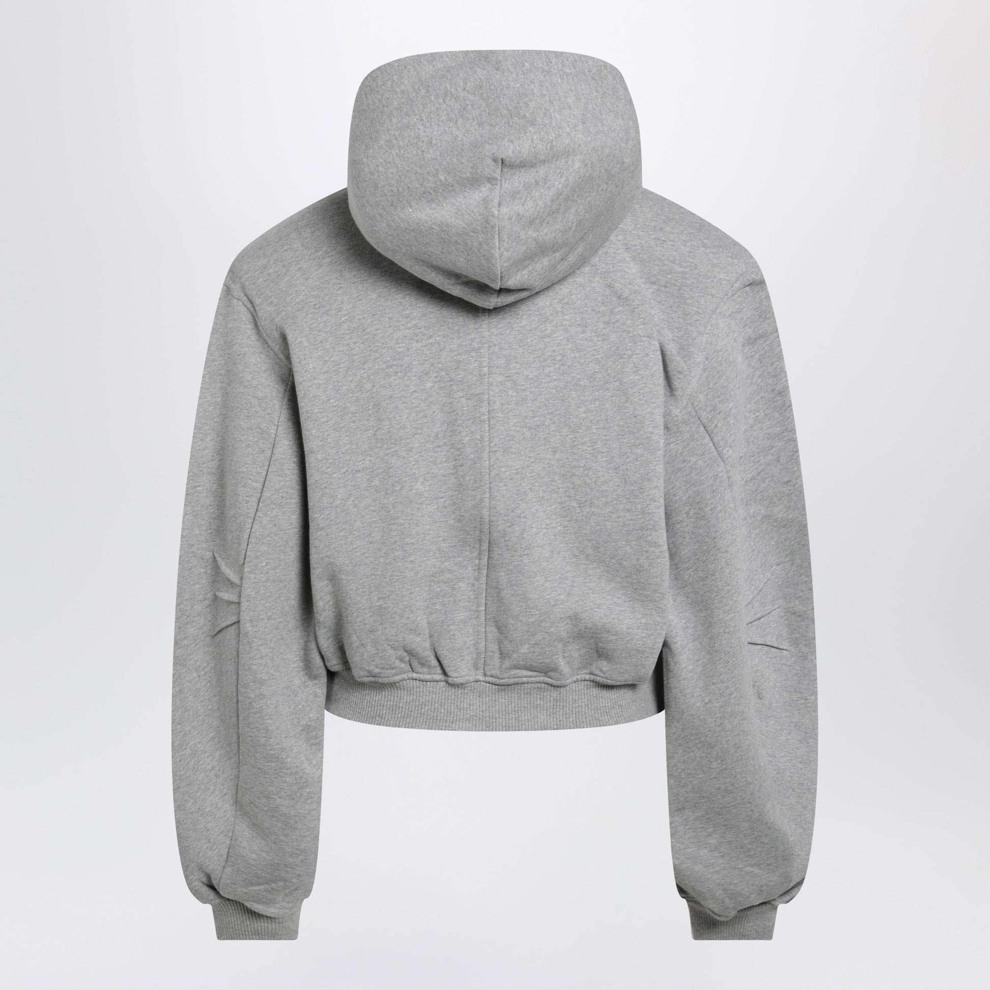 The Attico Boxy Zip-Up Hoodie In Melange Grey Cotton Women THE ATTICO