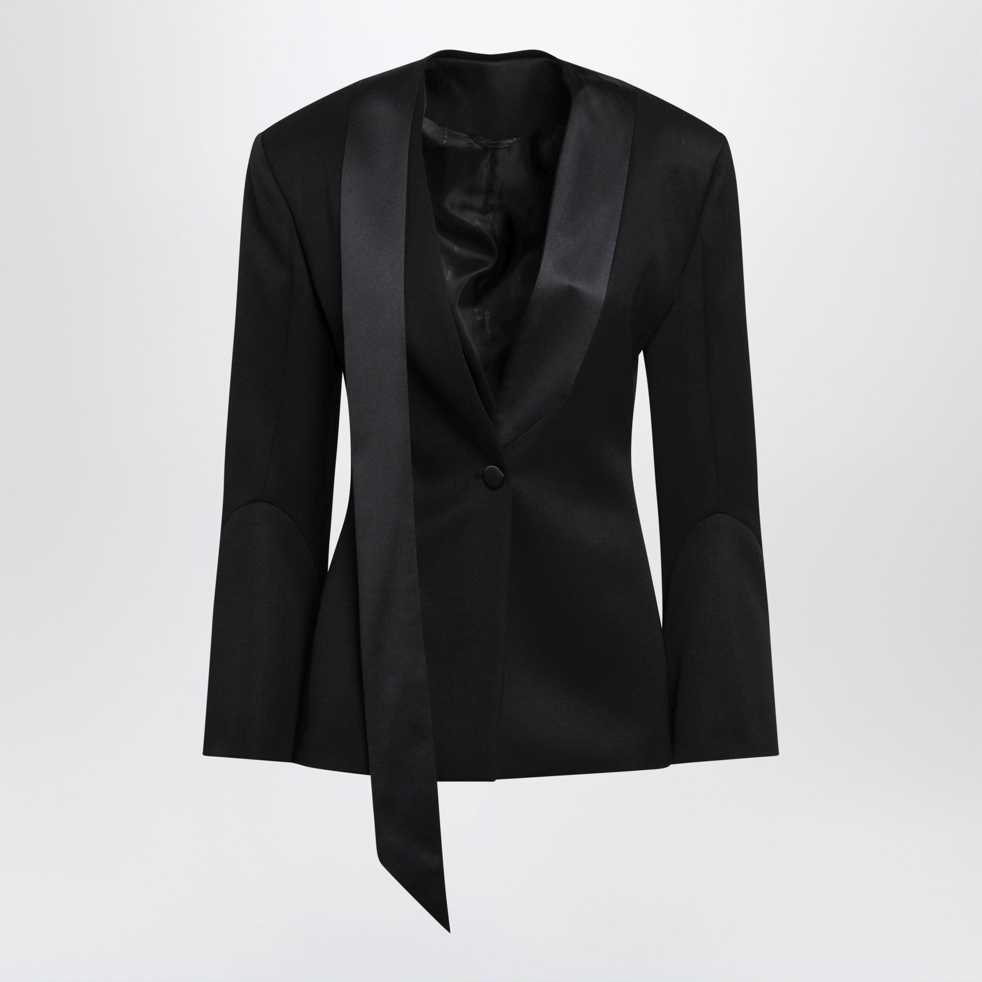 The Attico Black Virgin Wool Tuxedo Jacket With Satin Lapels Women THE ATTICO