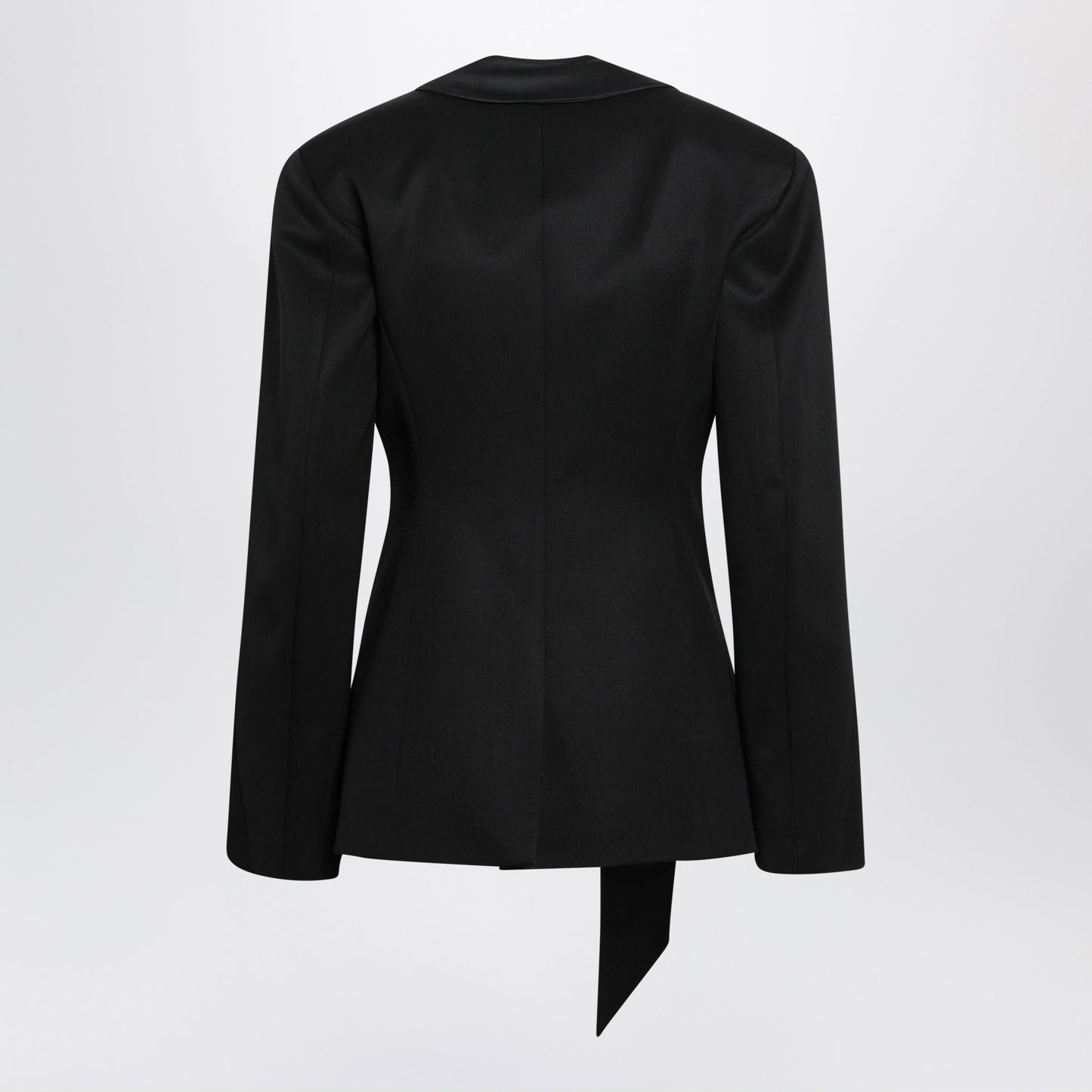The Attico Black Virgin Wool Tuxedo Jacket With Satin Lapels Women THE ATTICO