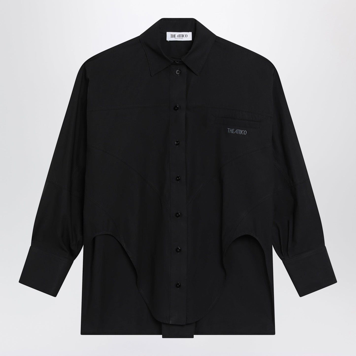 The Attico Black Cotton Shirt With Logo Women THE ATTICO