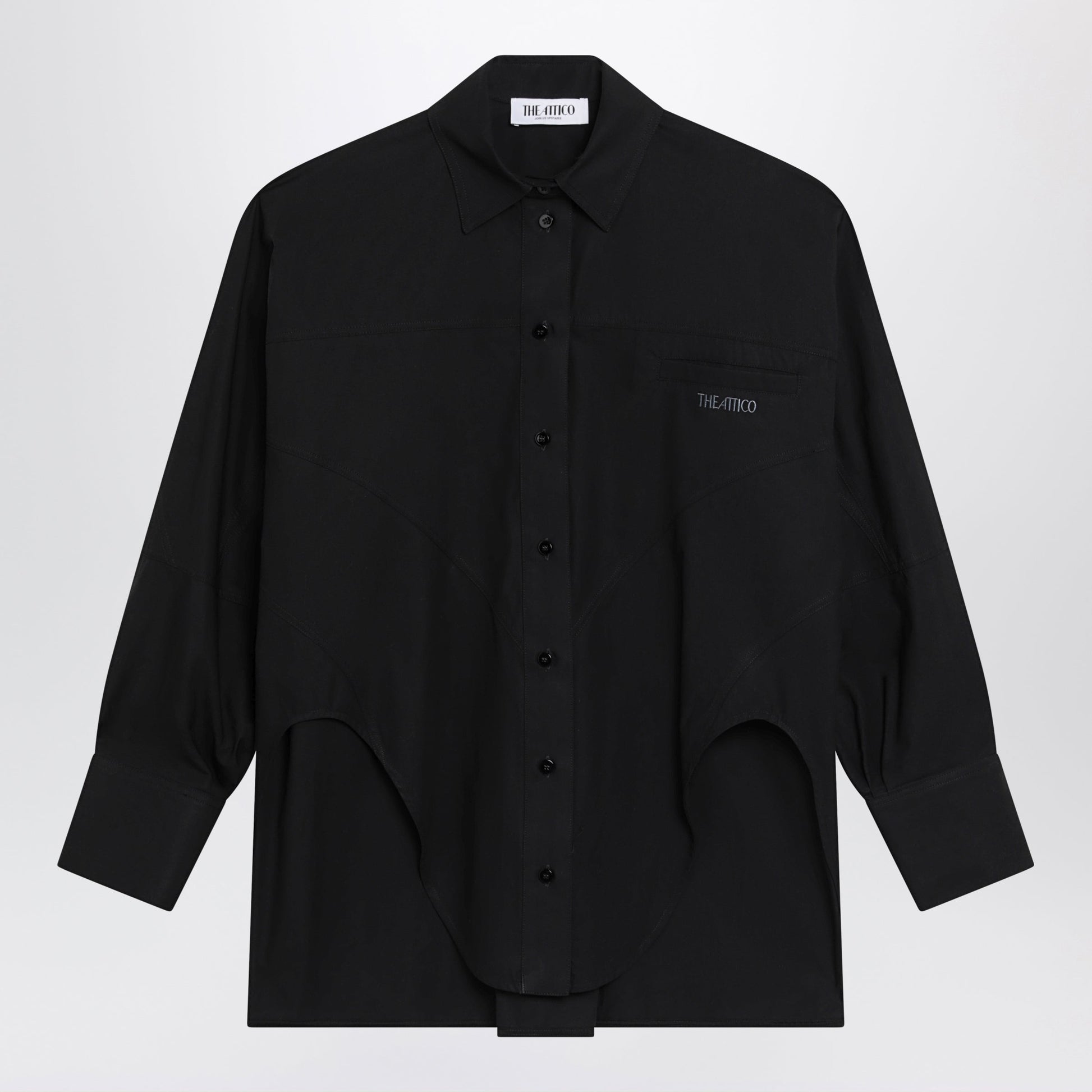 The Attico Black Cotton Shirt With Logo Women THE ATTICO
