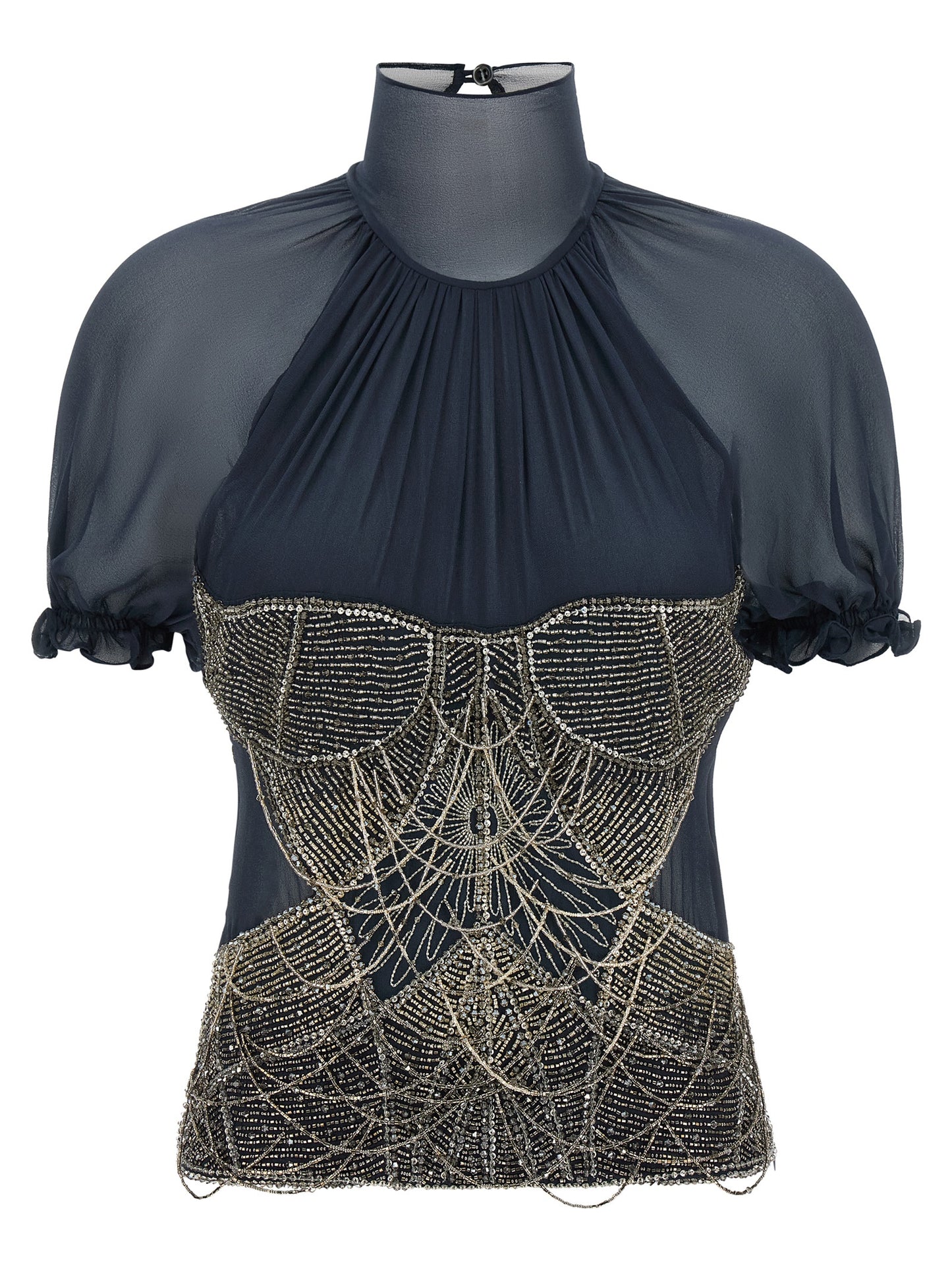 The Attico Women Jewel Embroidery Top THE ATTICO