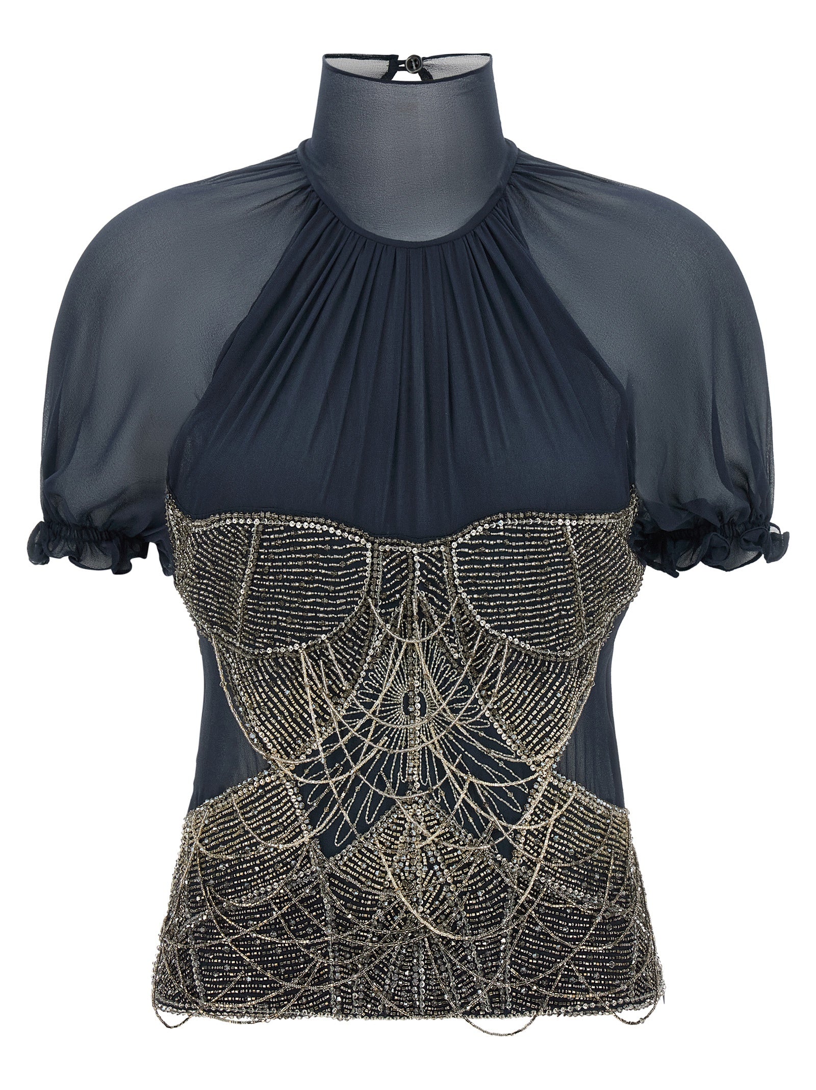 The Attico Women Jewel Embroidery Top THE ATTICO