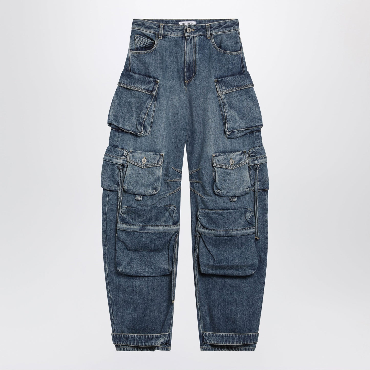The Attico Fern Washed Blue Cargo Trousers Women THE ATTICO