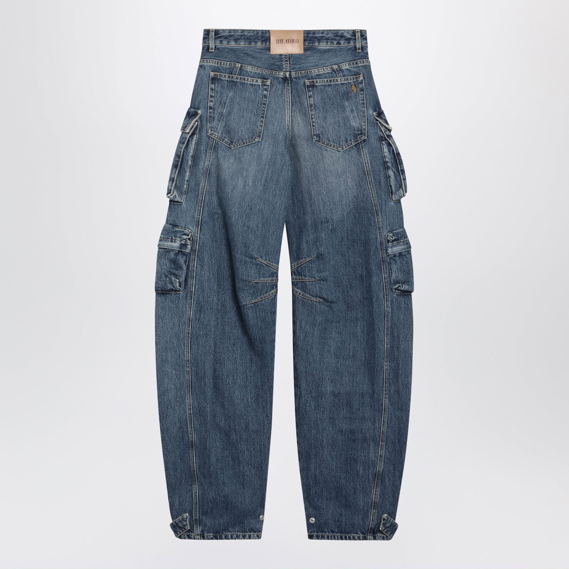 The Attico Fern Washed Blue Cargo Trousers Women THE ATTICO
