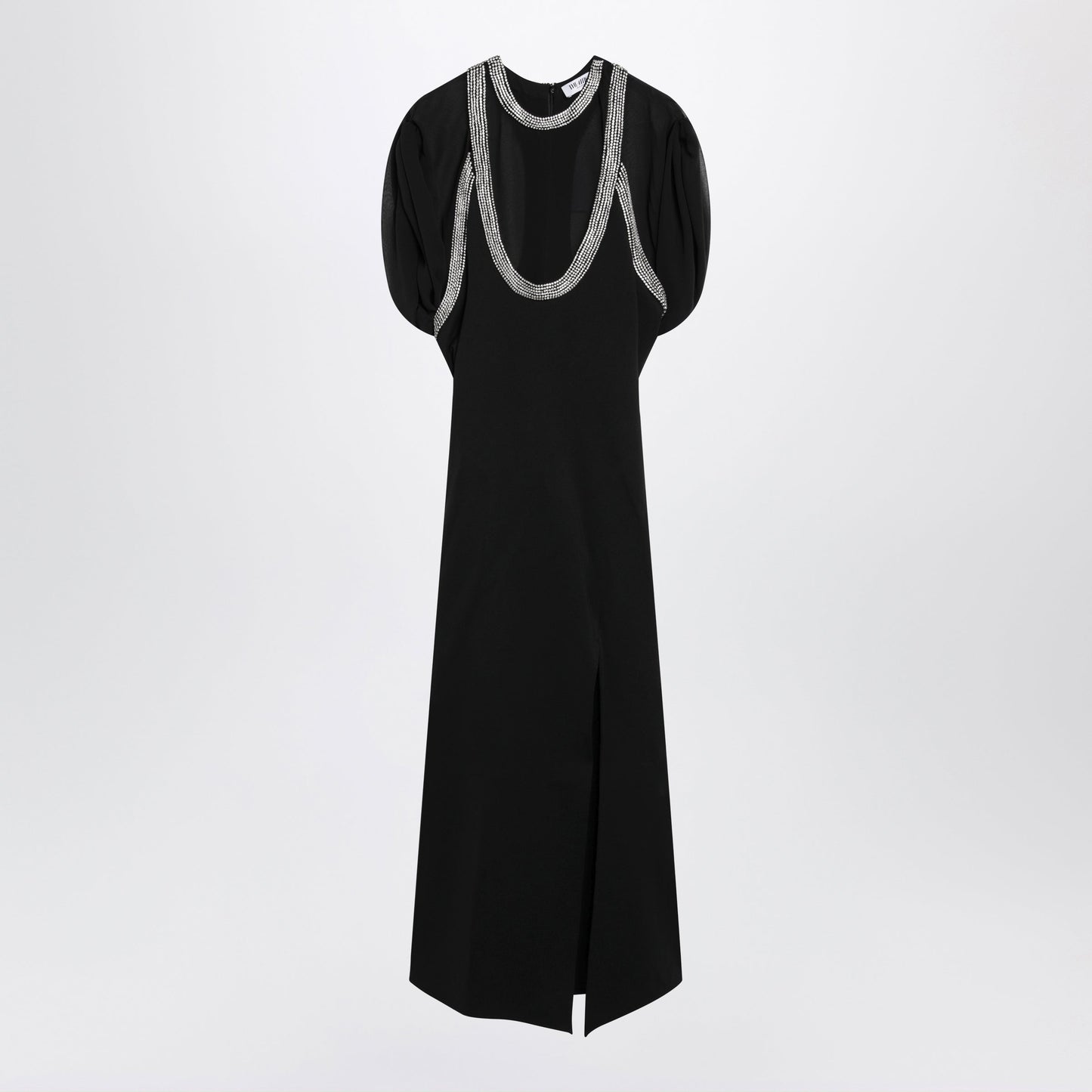 The Attico Black Viscose-Blend Dress With Rhinestones Women THE ATTICO