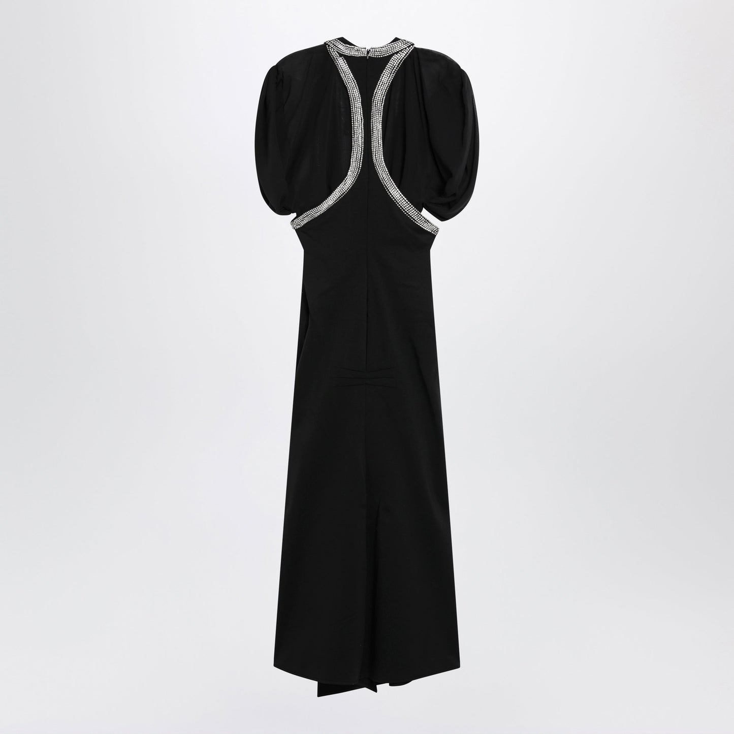 The Attico Black Viscose-Blend Dress With Rhinestones Women THE ATTICO