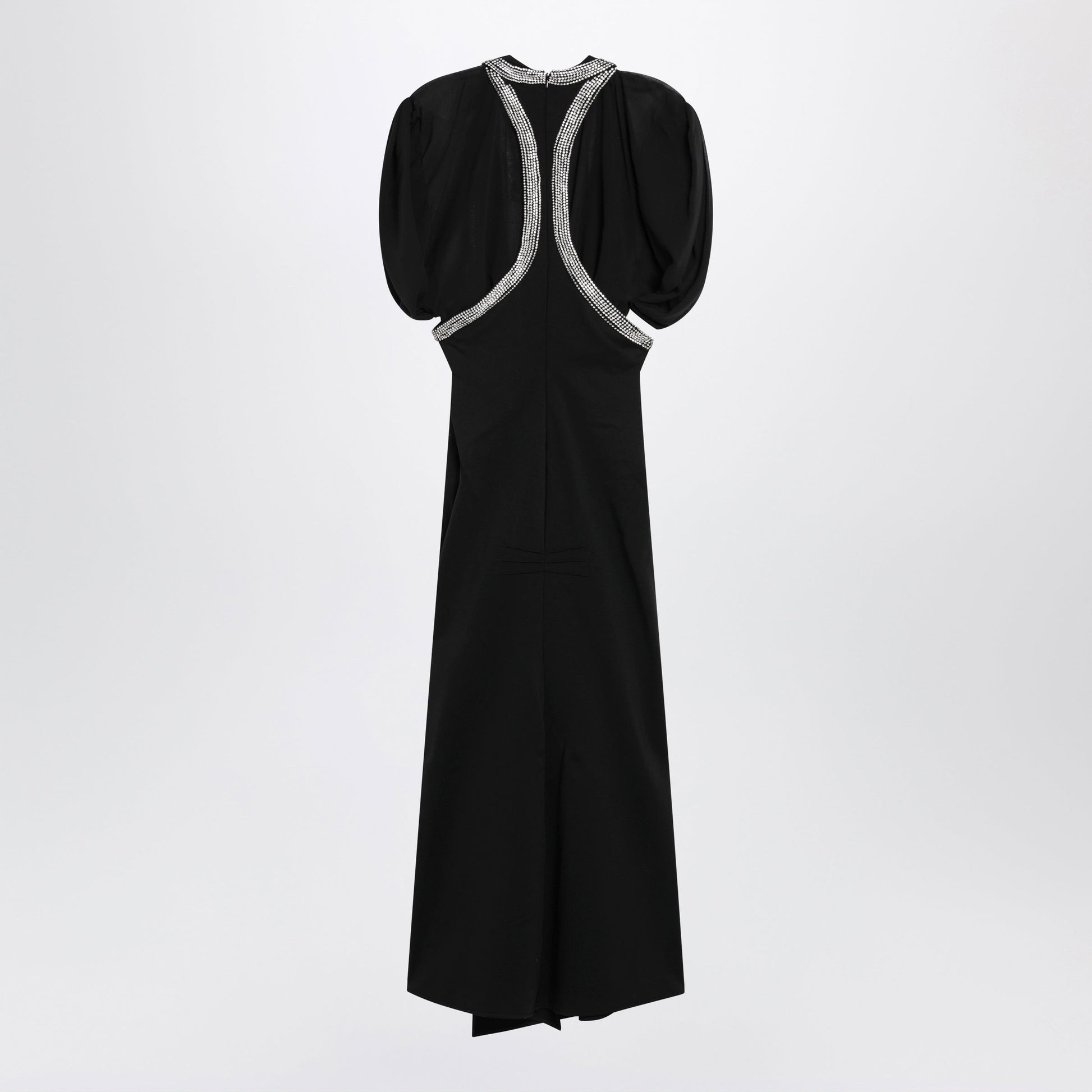 The Attico Black Viscose-Blend Dress With Rhinestones Women THE ATTICO