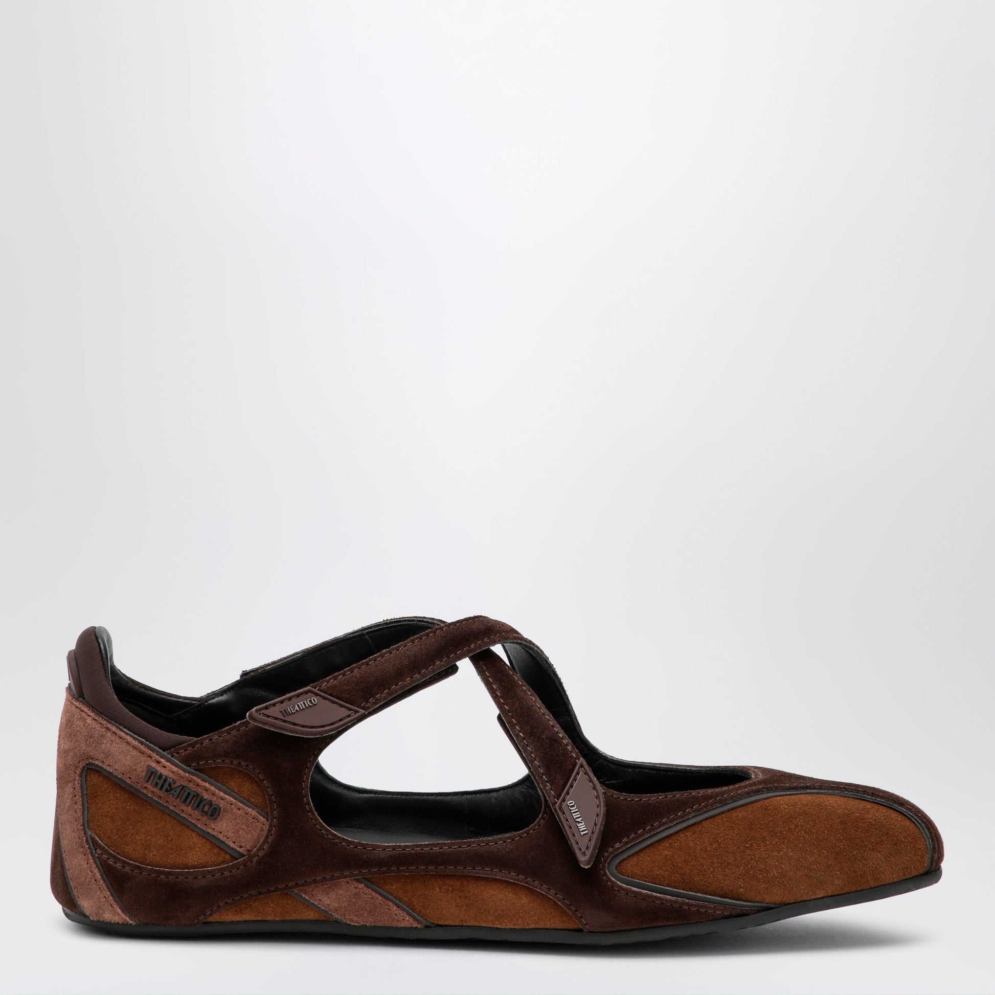 The Attico Floor 01 Suede Ballerina-Sneaker Flats In Brown Women THE ATTICO