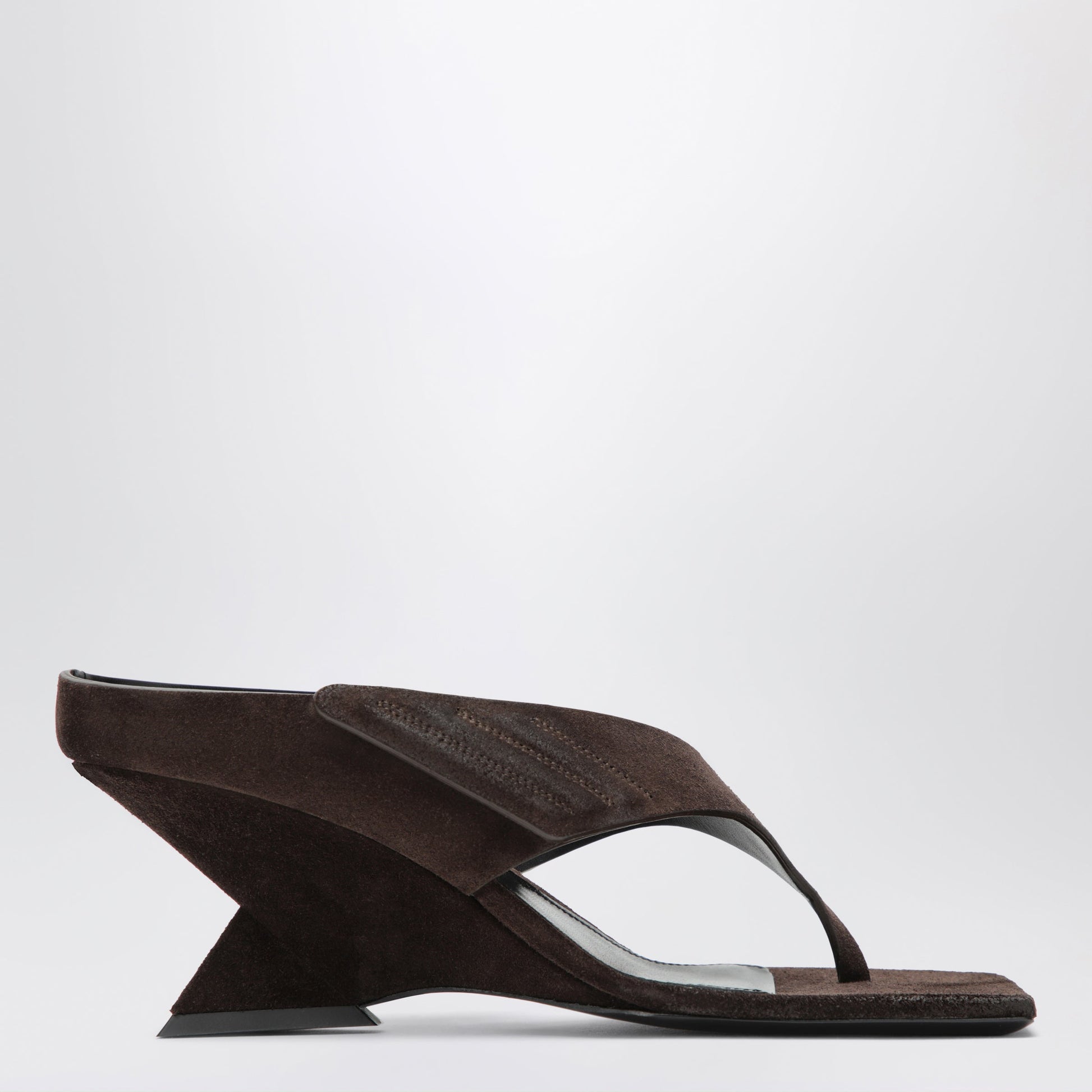 The Attico Cheope Suede Thong Sandals In Dark Brown Women THE ATTICO