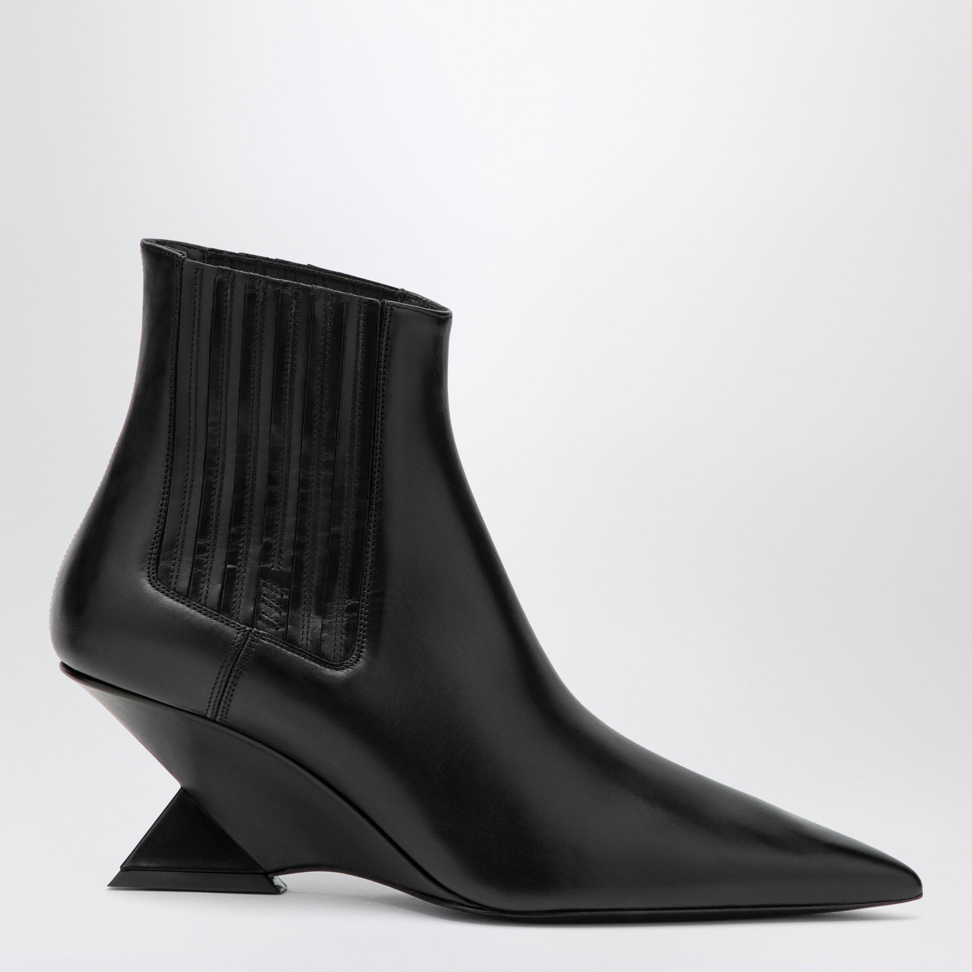 The Attico Cheope Wedge-Heel Ankle Boots In Black Calfskin Women THE ATTICO