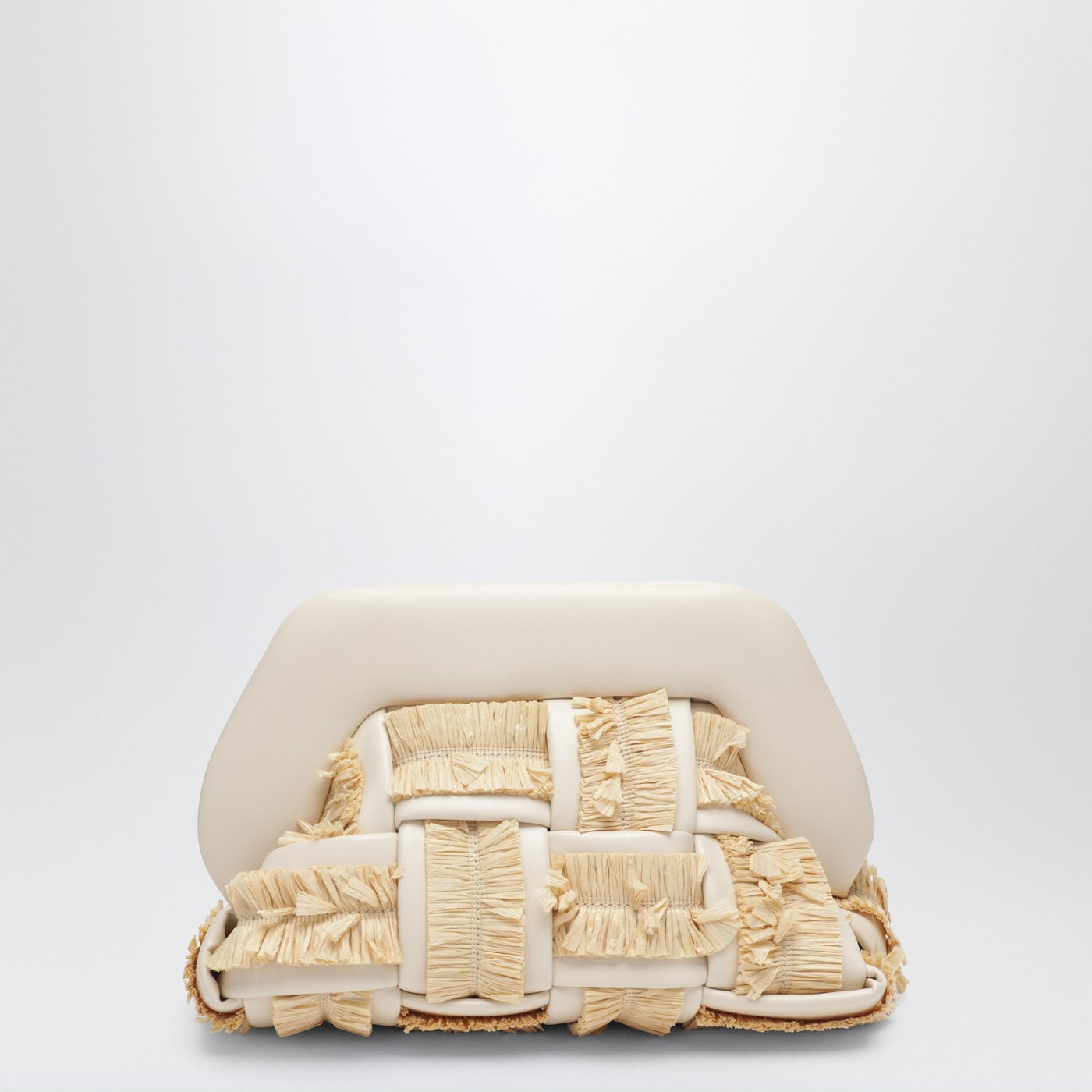Themoirã¨ Small Tia Clutch In Butter Color With Raffia Inserts Women THEMOIRÃ¨