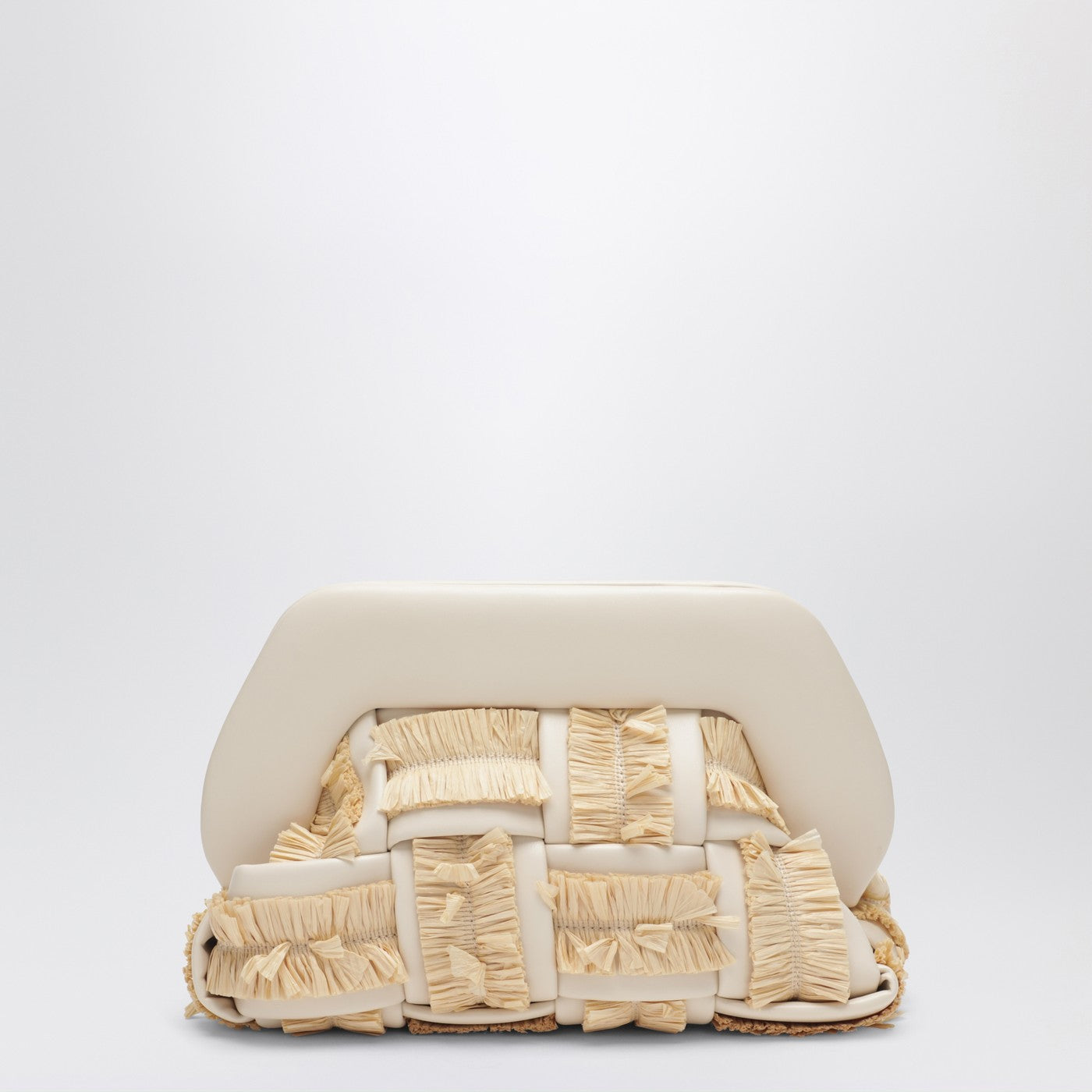 Themoirã¨ Small Tia Clutch In Butter Color With Raffia Inserts Women THEMOIRÃ¨