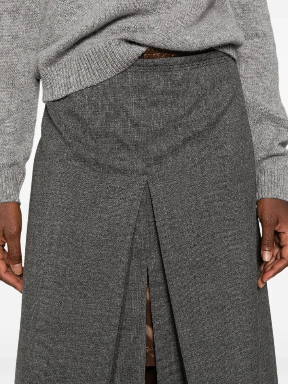 Prada Women Wool Skirt With Nylon Waistband PRADA