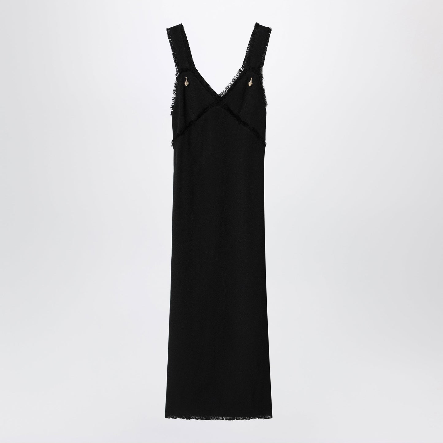 Toteme Black Slip Dress In Textured Sable Women TOTEME