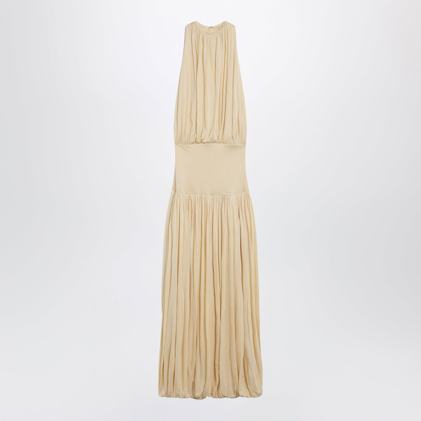 Toteme Sleeveless Ruched Midi Dress In Yellow Viscose Women TOTEME
