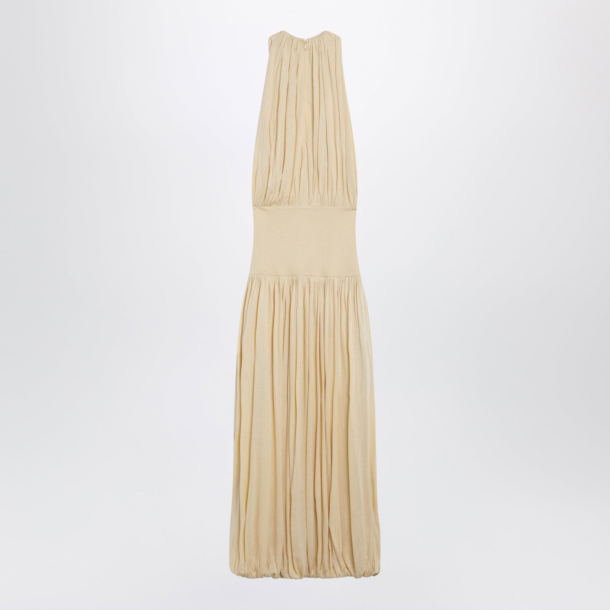 Toteme Sleeveless Ruched Midi Dress In Yellow Viscose Women TOTEME