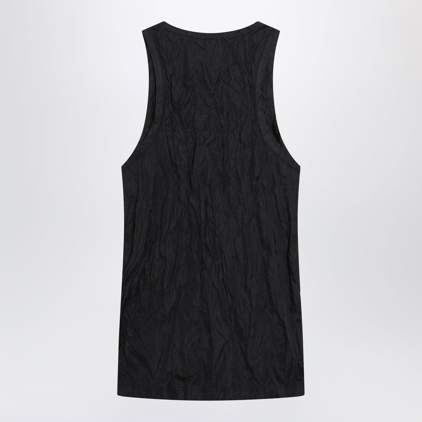 Toteme Black Crinkled Cotton Tank Top Women TOTEME