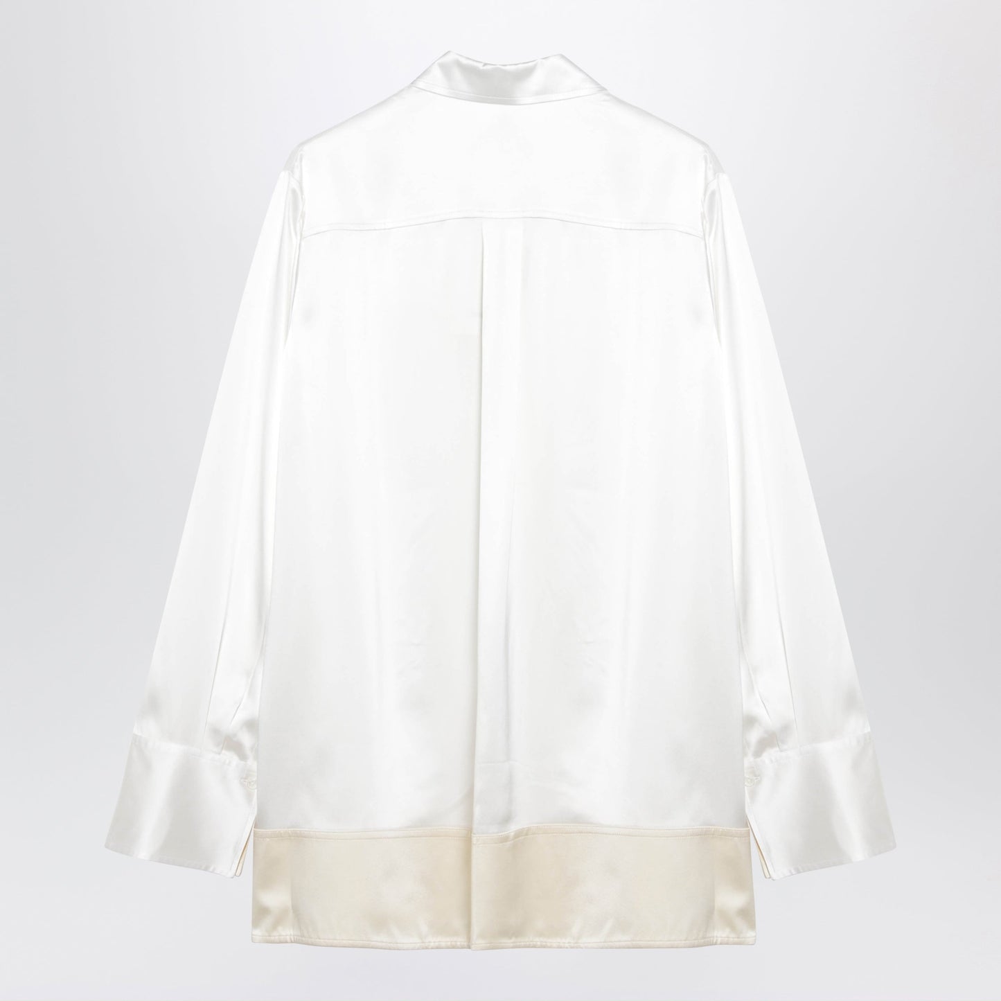 Toteme White/Champagne Shiny Viscose Shirt Women TOTEME
